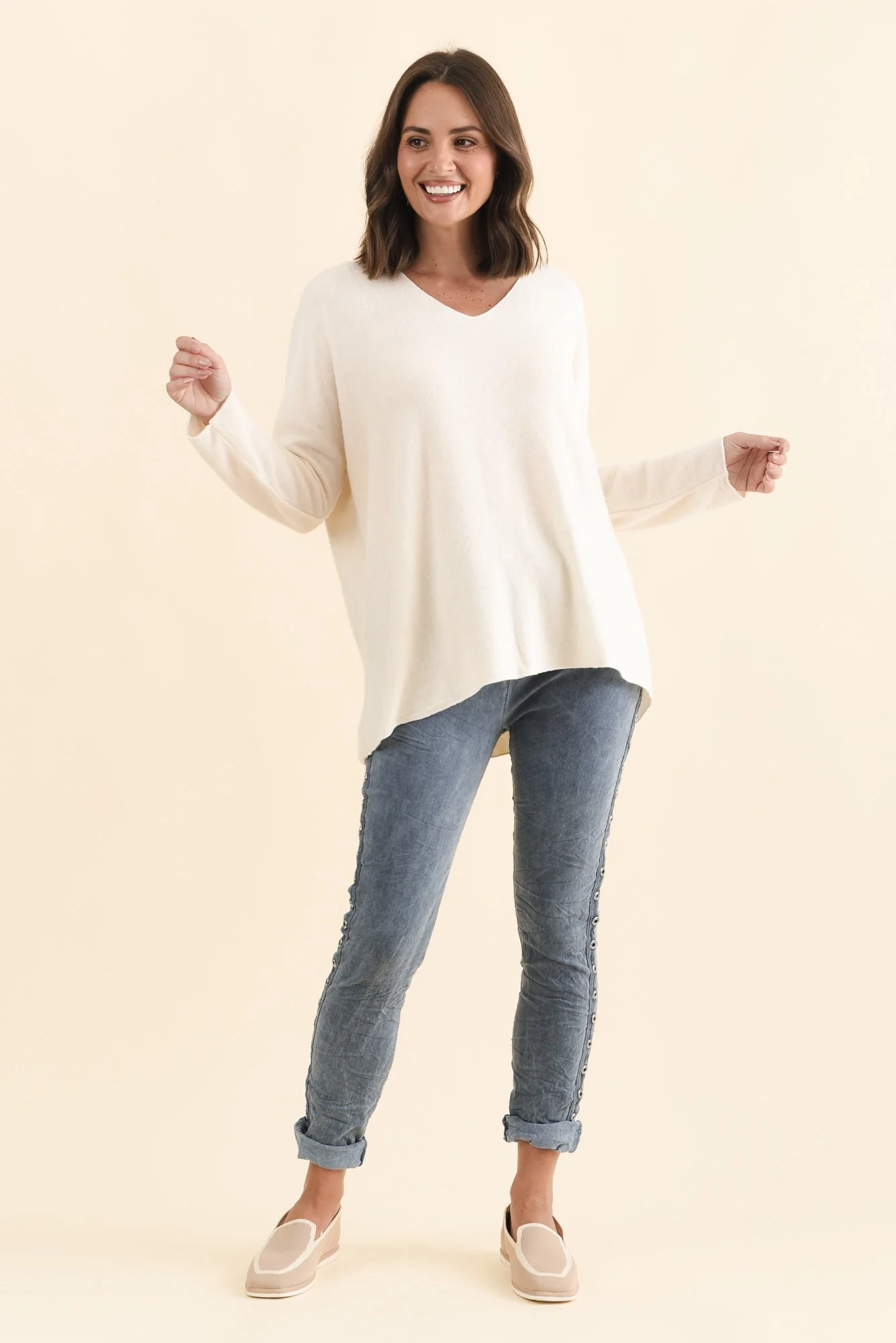 Lakin Cream Knit Sweater - Image 6