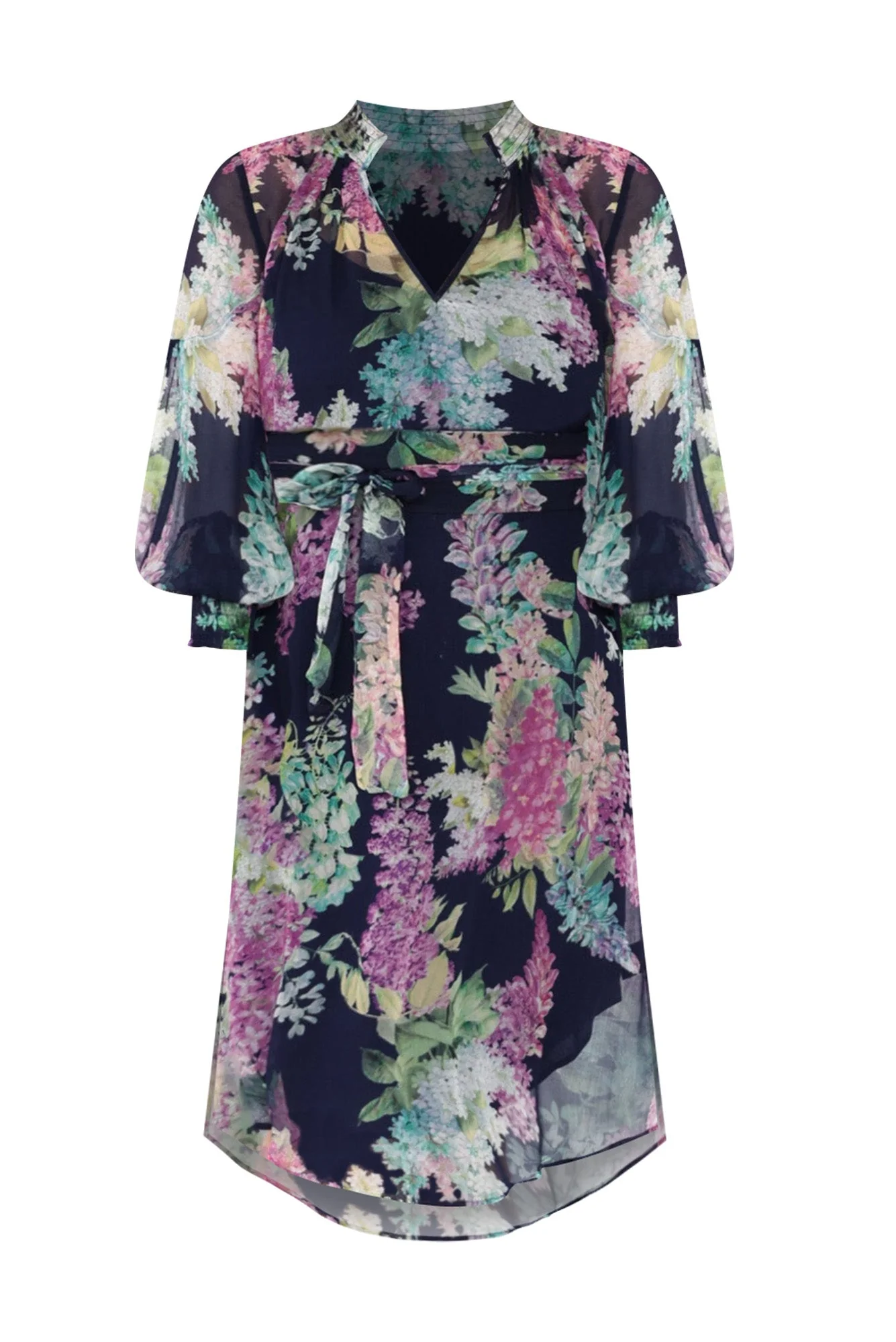 Lane Navy Wisteria Tie Dress - Image 3