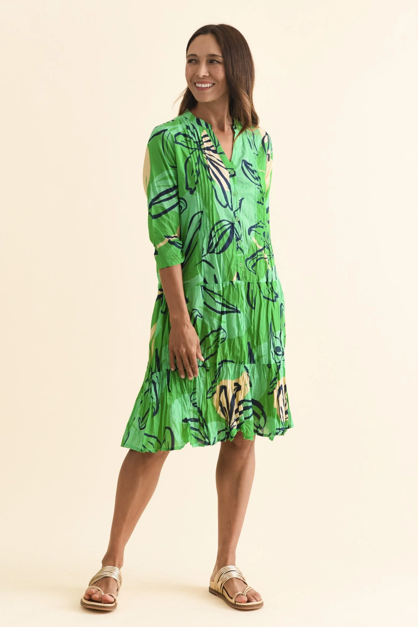 Larissa Green Lily Cotton Pleated Dress - Image 2