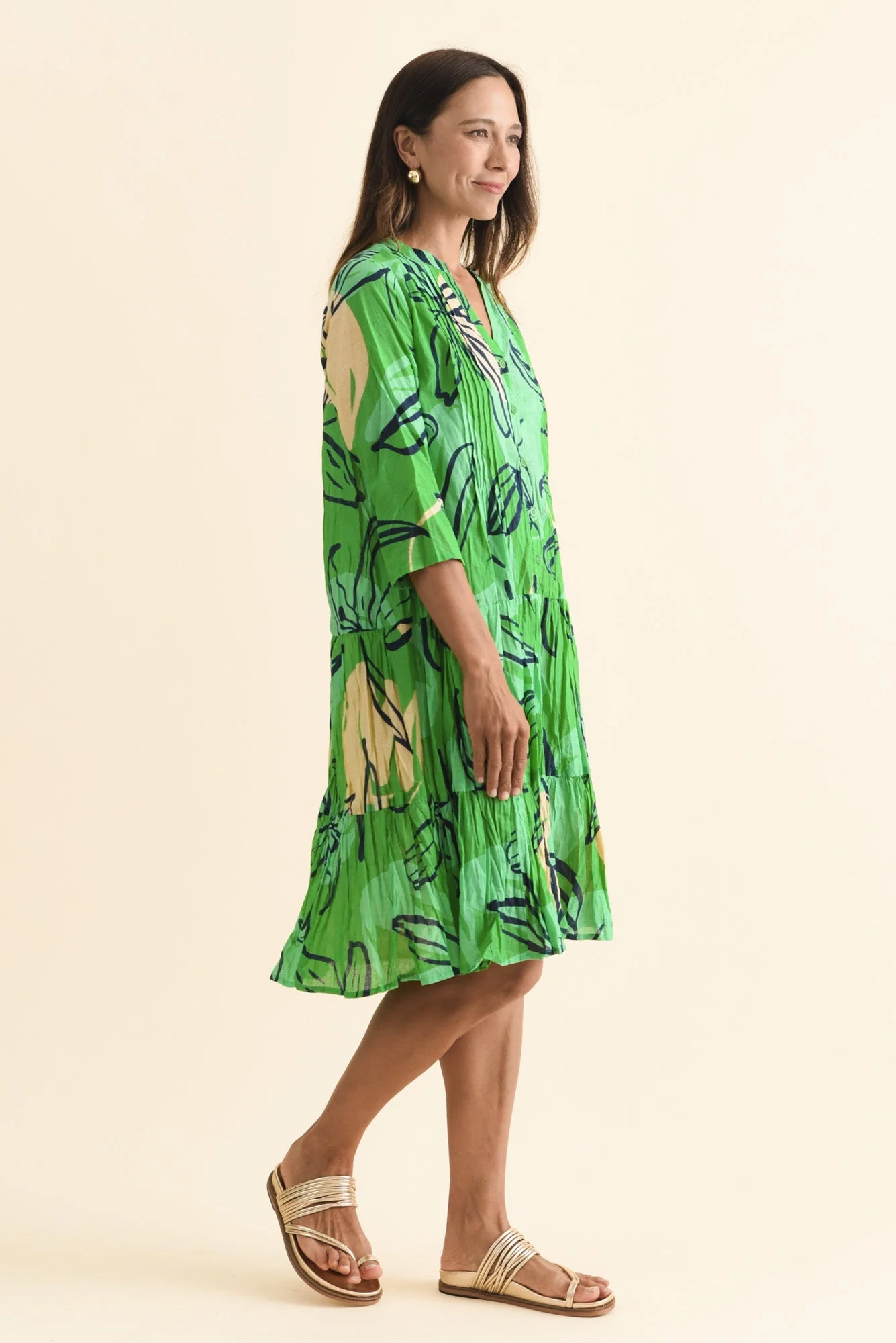 Larissa Green Lily Cotton Pleated Dress - Image 3