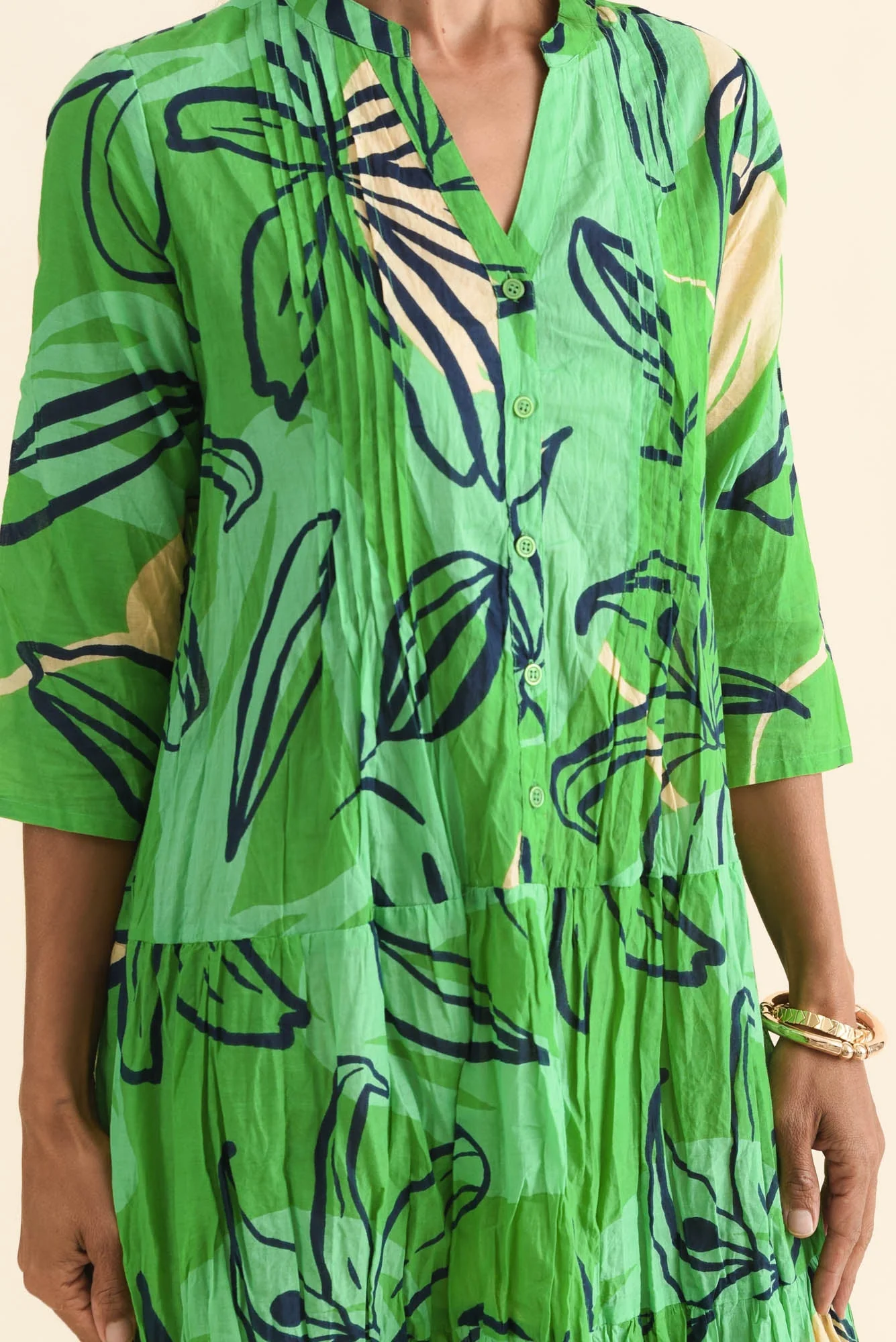 Larissa Green Lily Cotton Pleated Dress - Image 5