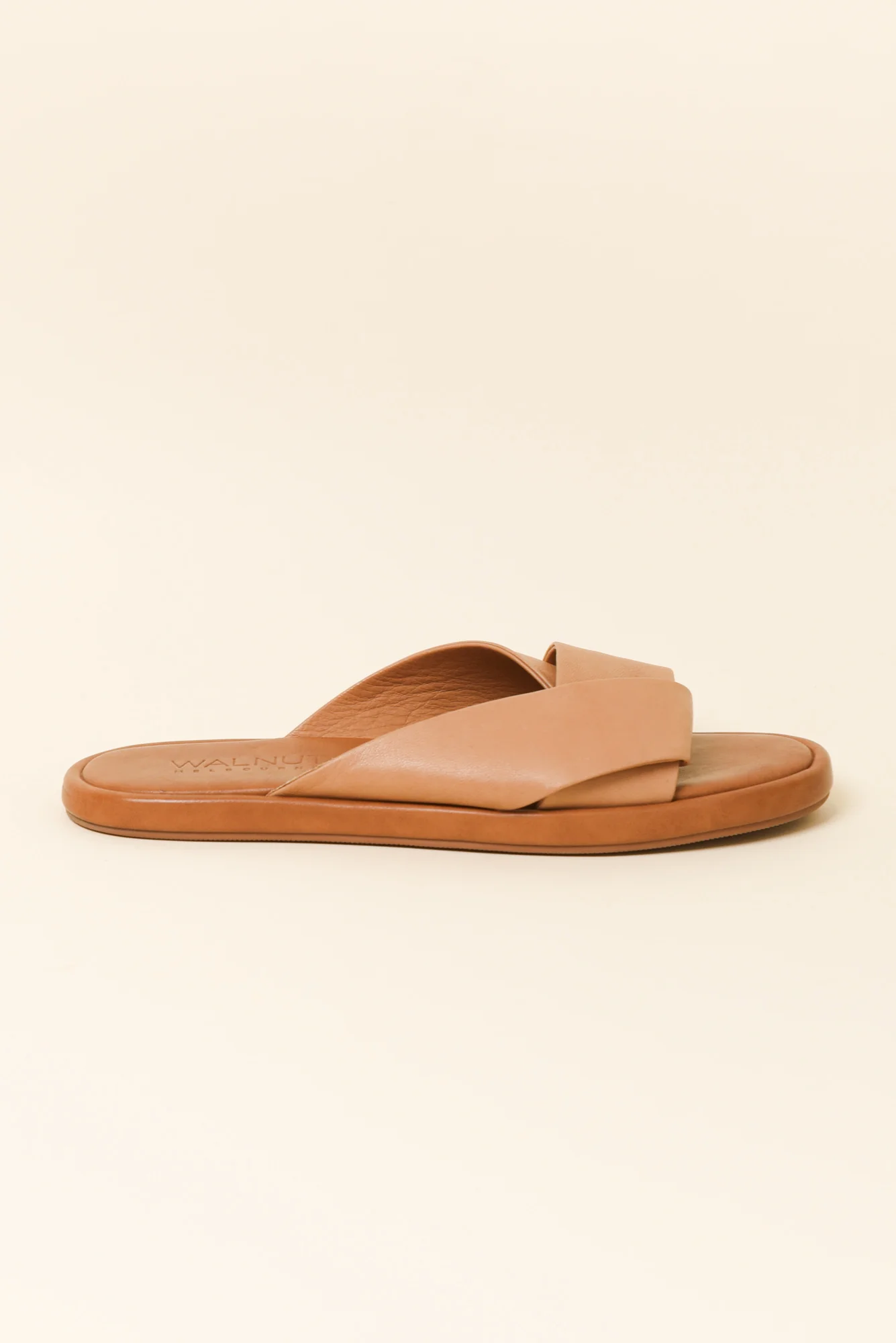 Lauren Tan Leather Crossover Slide - Image 3