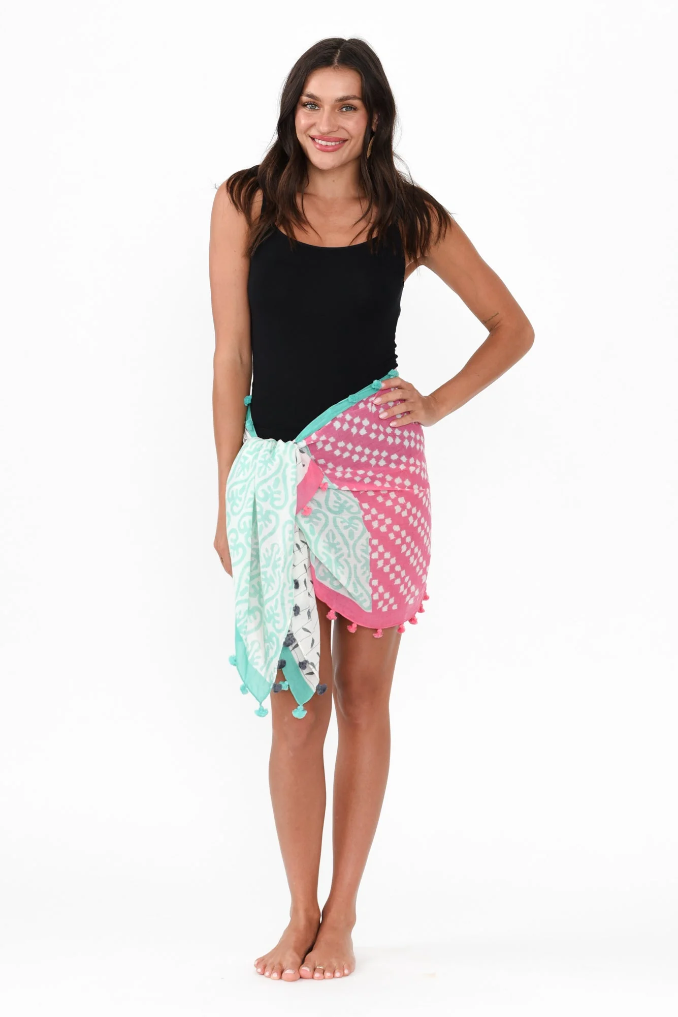 Lavinia Mint Tassel Sarong - Image 2