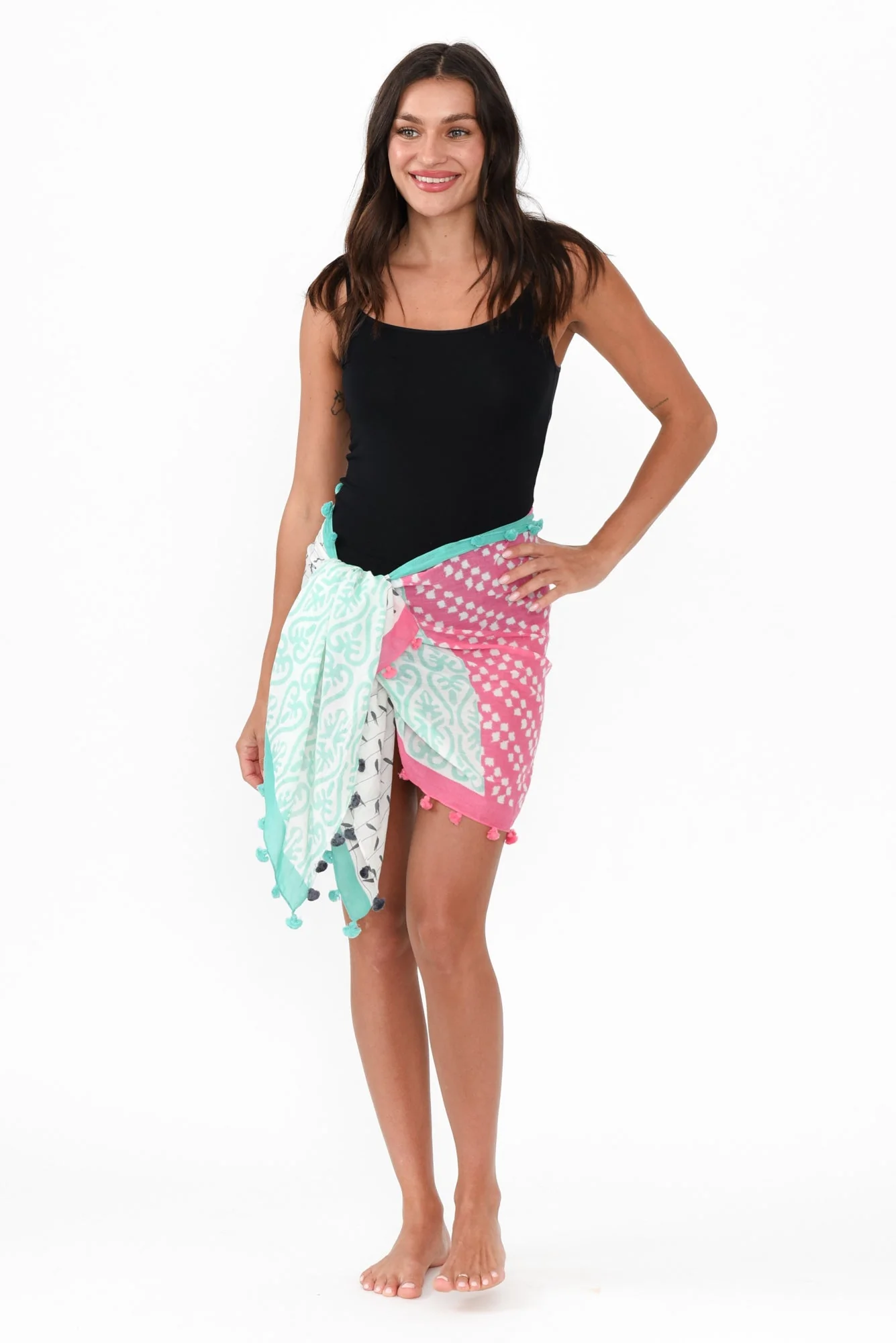 Lavinia Mint Tassel Sarong - Image 6
