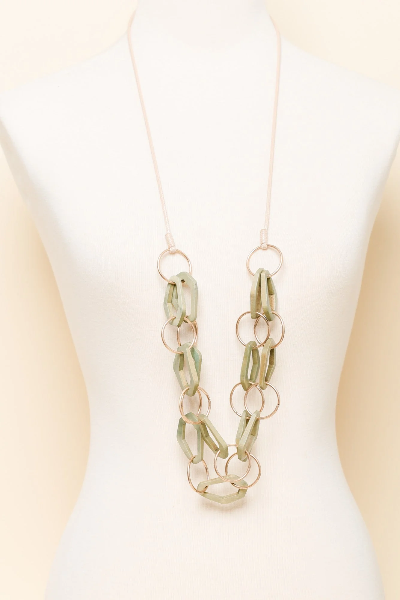 Leanne Green Wooden Layered Necklace - Image 2