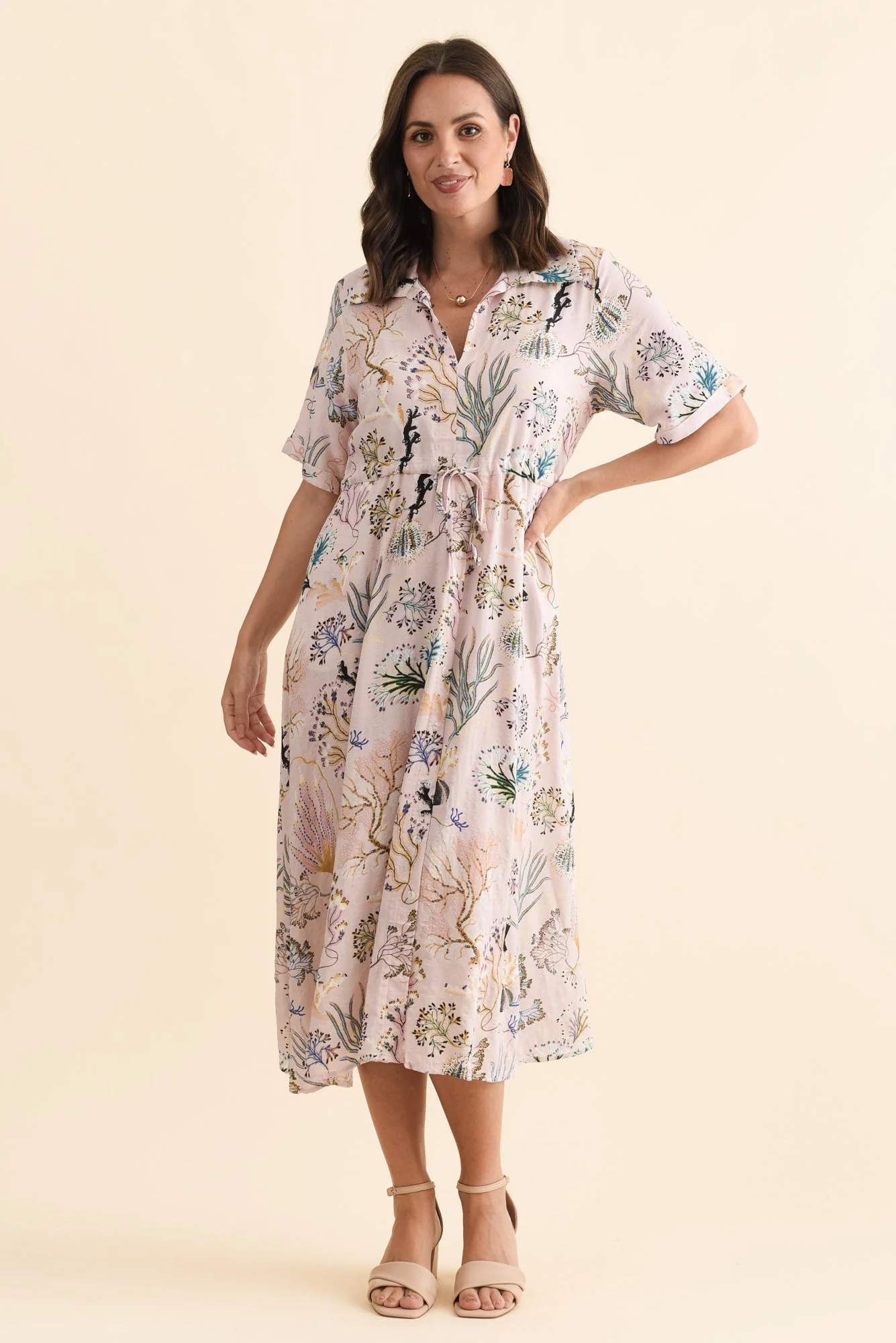 Leigh Pink Reef Tie Dress - Image 2