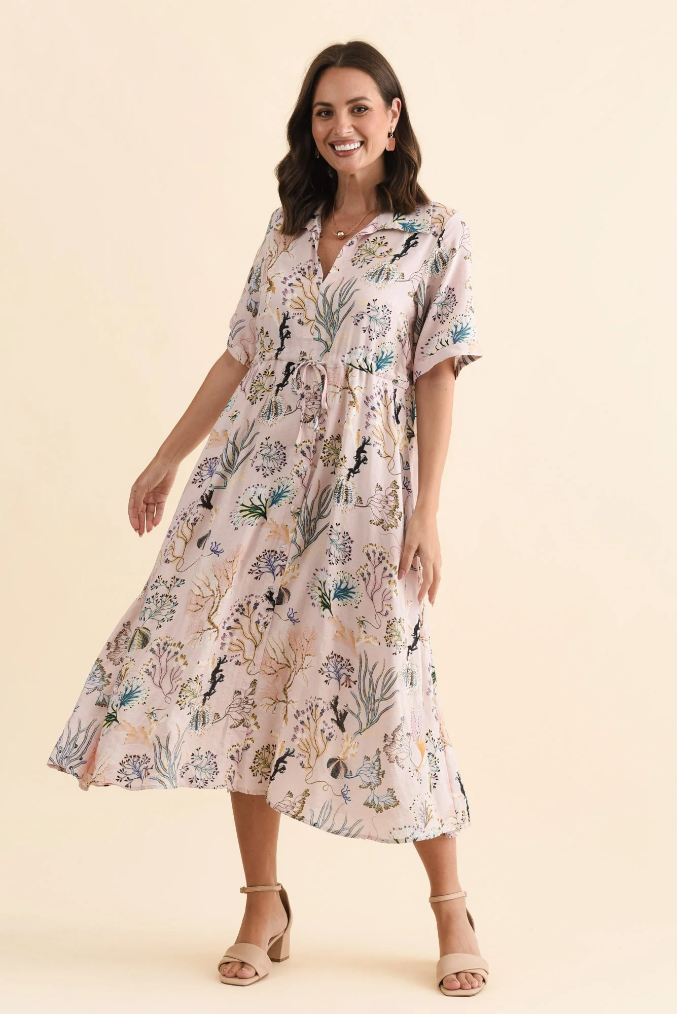 Leigh Pink Reef Tie Dress - Image 6