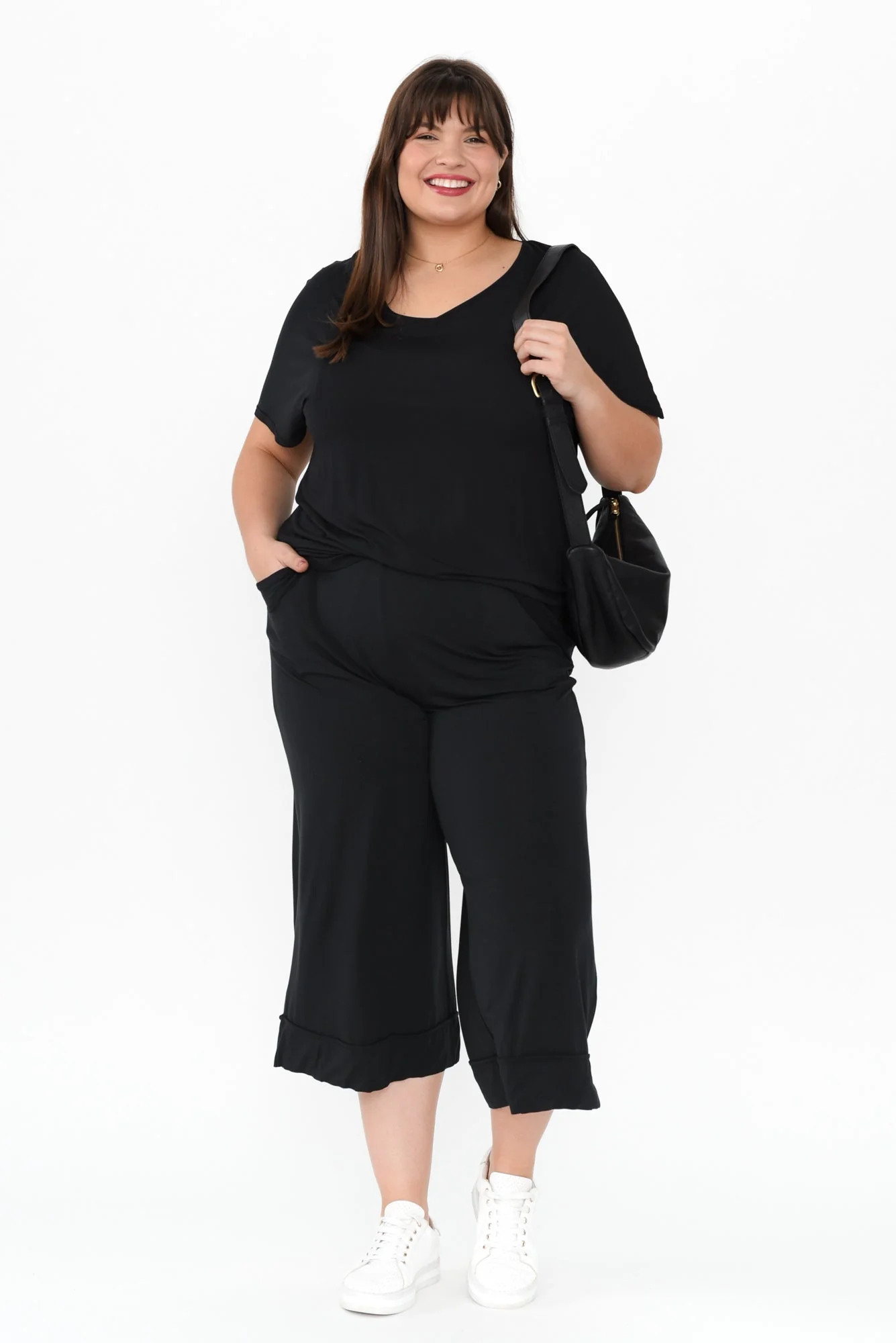 Lena Black Micro Modal Resort Pants - Image 11