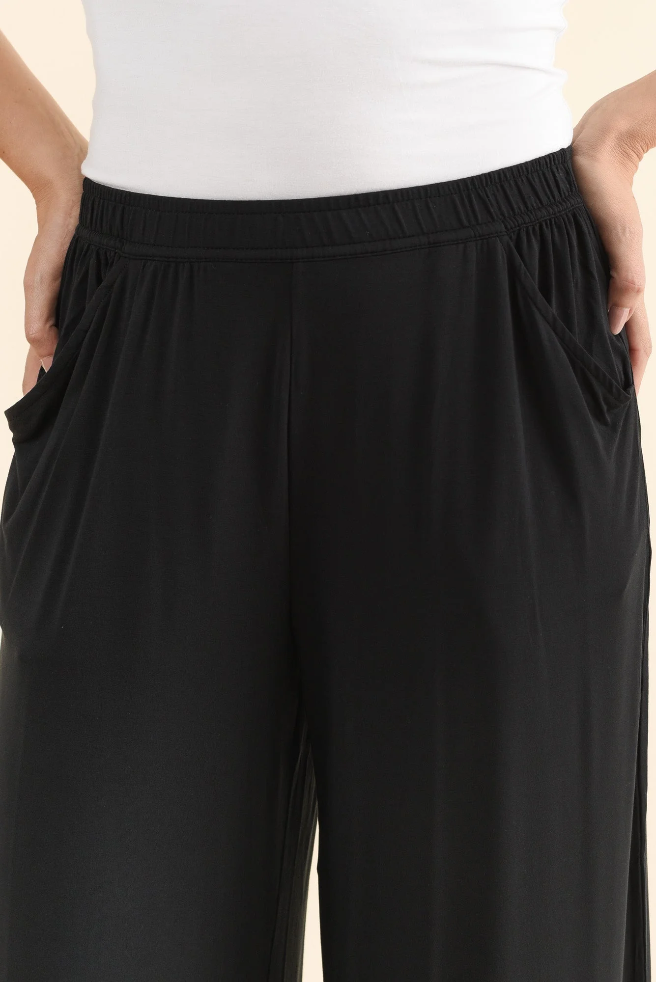 Lena Black Micro Modal Resort Pants - Image 5