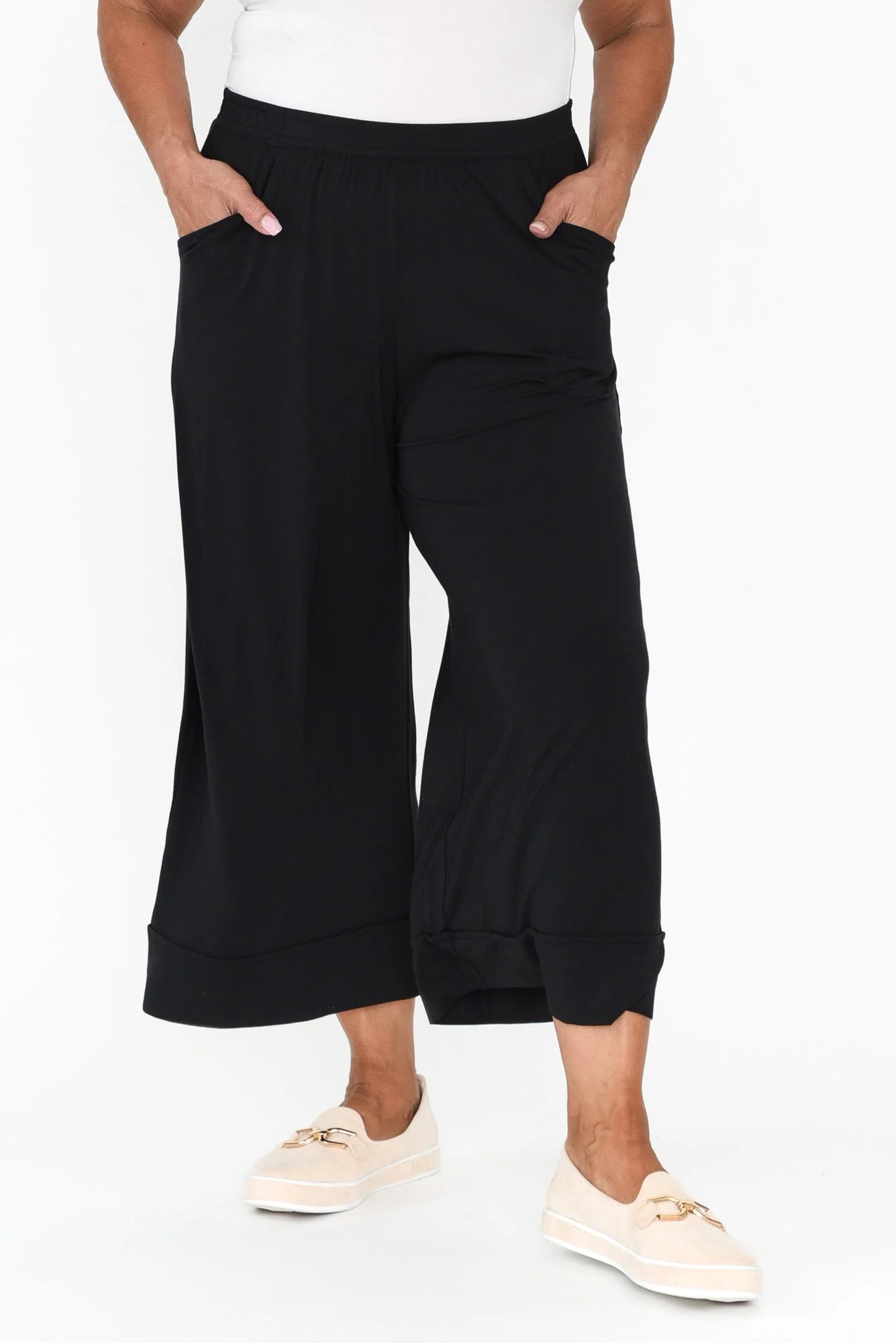 Lena Black Micro Modal Resort Pants - Image 7