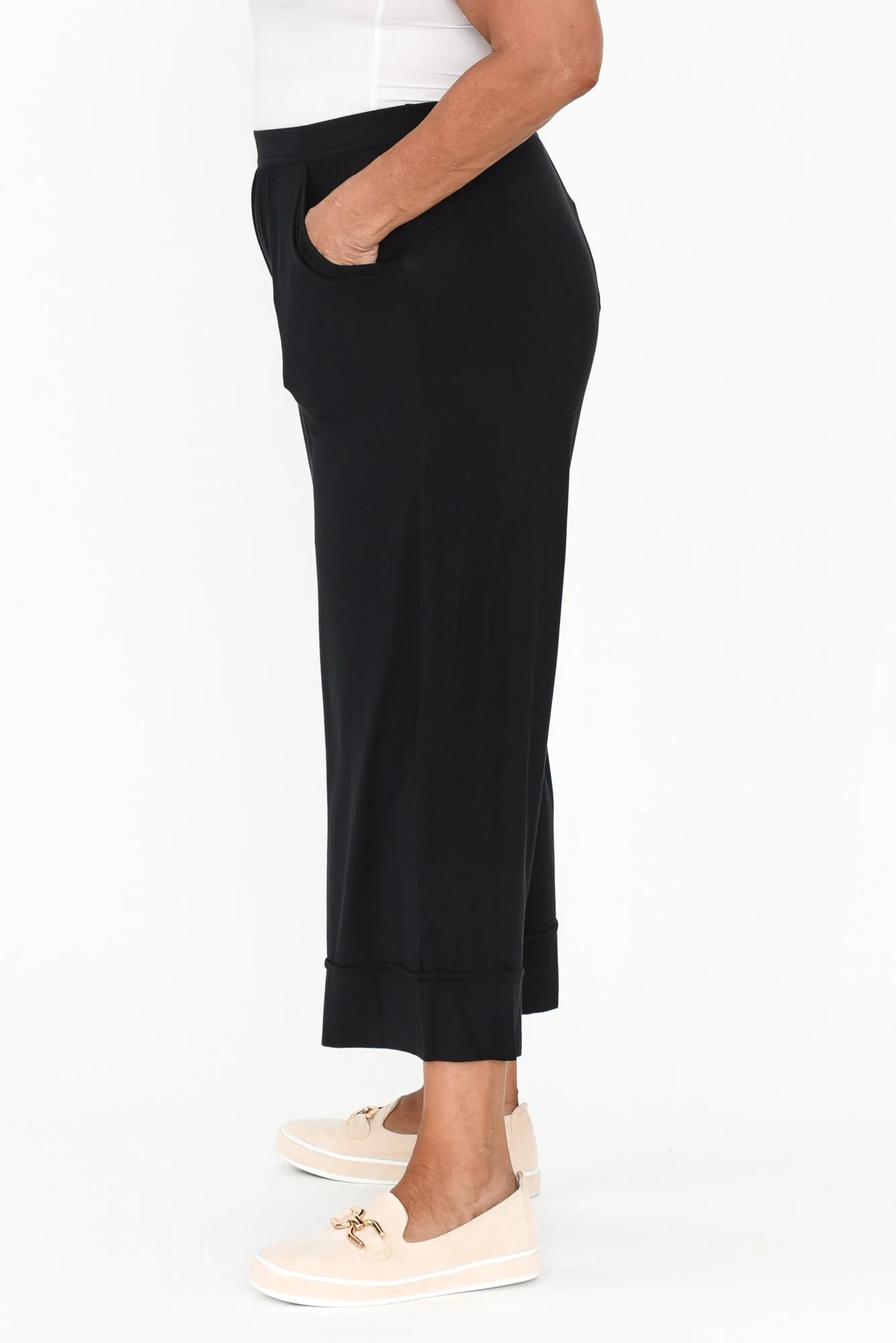 Lena Black Micro Modal Resort Pants - Image 8
