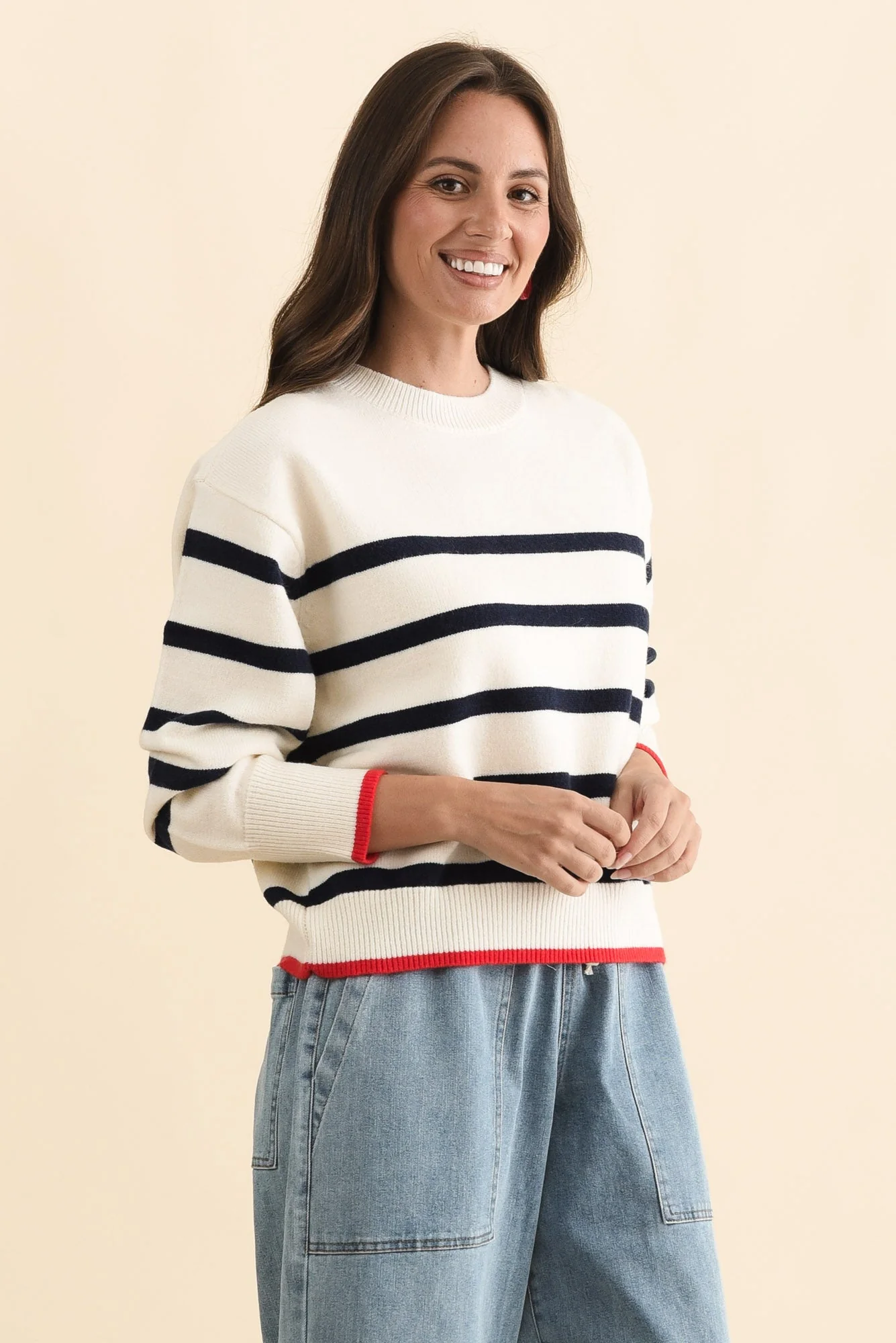 Leonie Navy Stripe Knit Sweater - Image 3