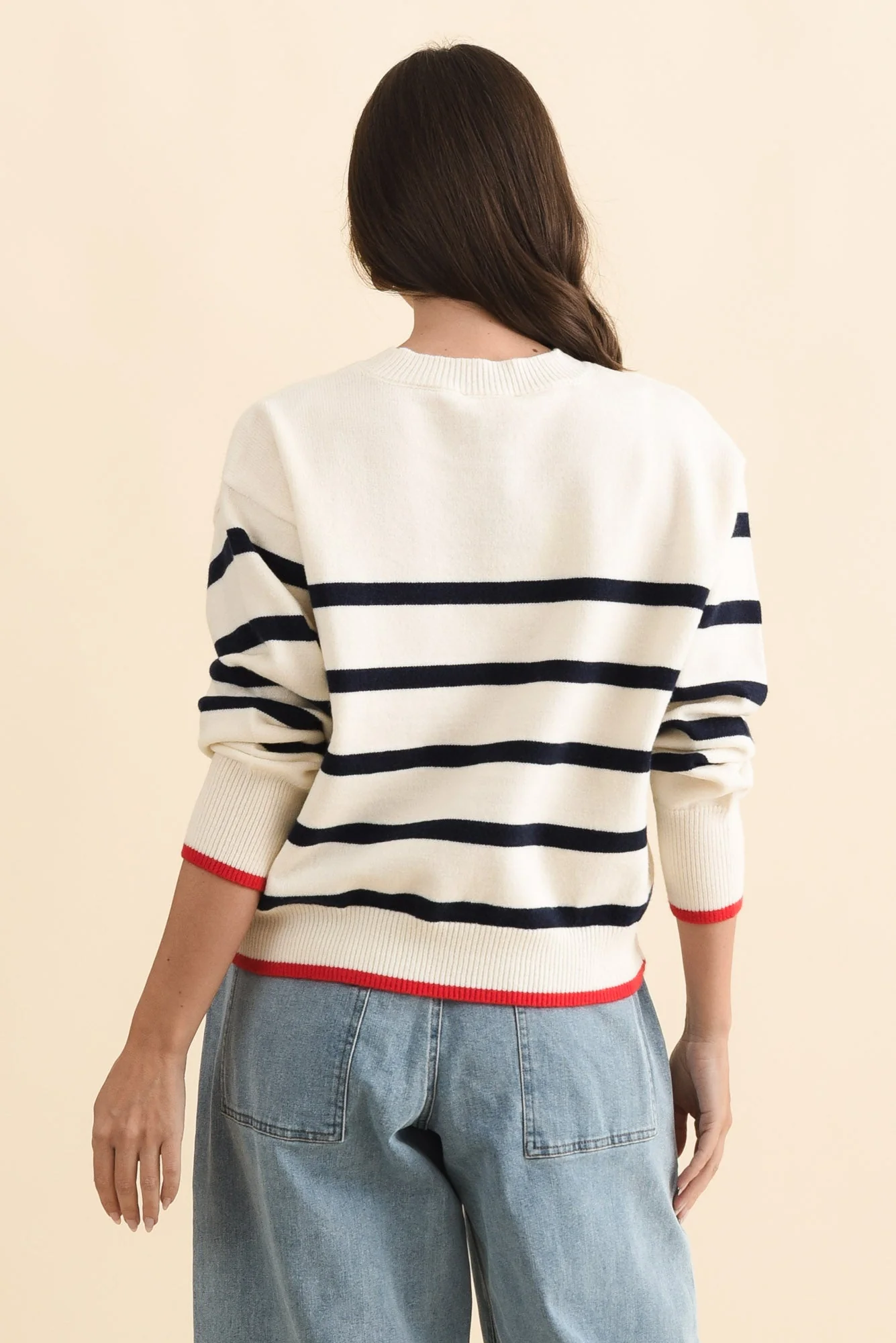 Leonie Navy Stripe Knit Sweater - Image 4