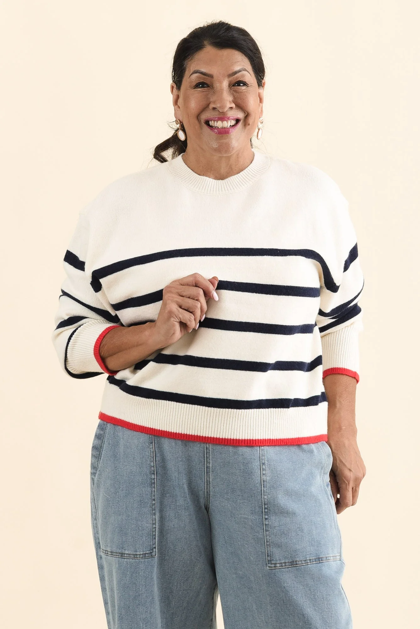 Leonie Navy Stripe Knit Sweater - Image 7