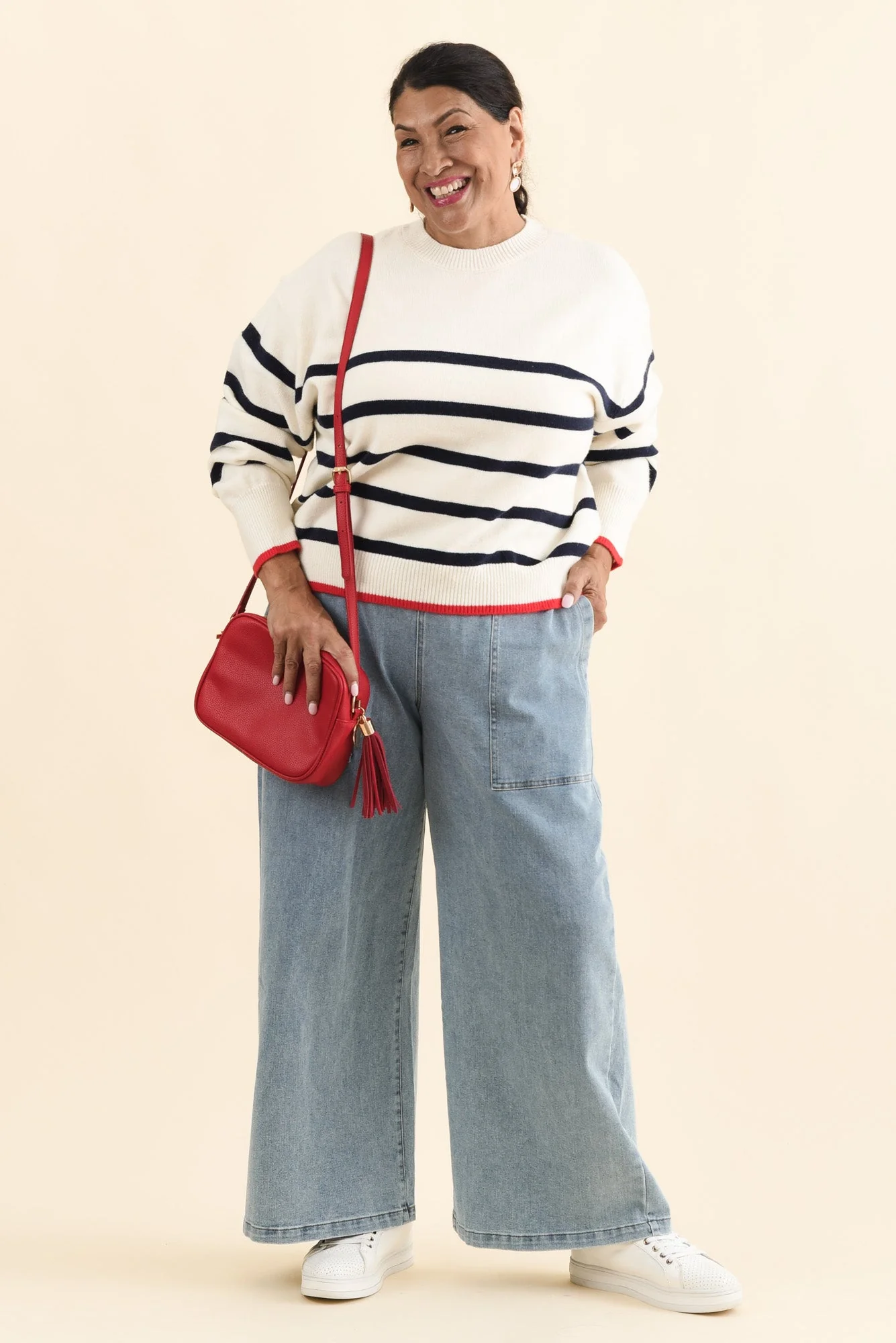 Leonie Navy Stripe Knit Sweater - Image 8