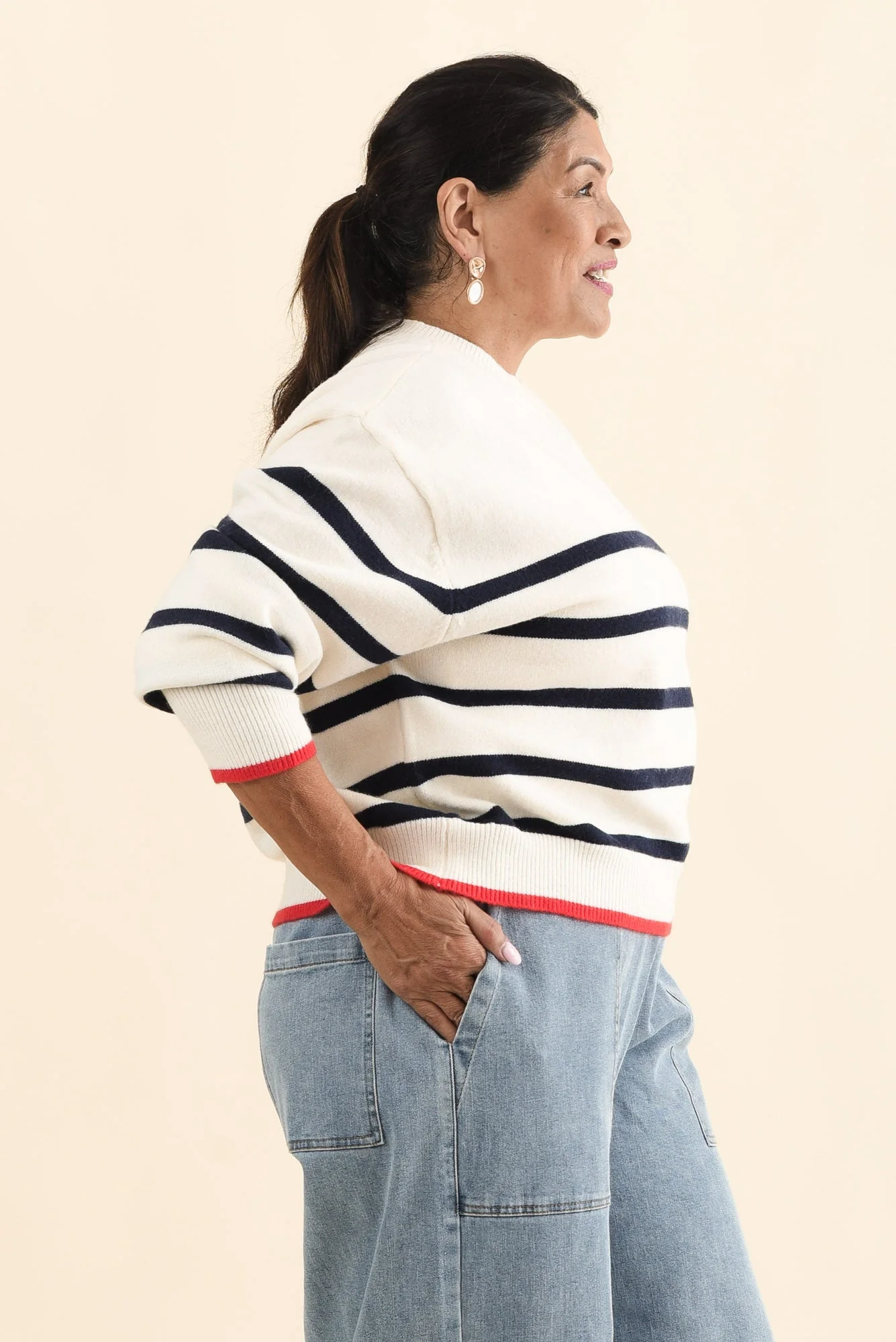 Leonie Navy Stripe Knit Sweater - Image 9
