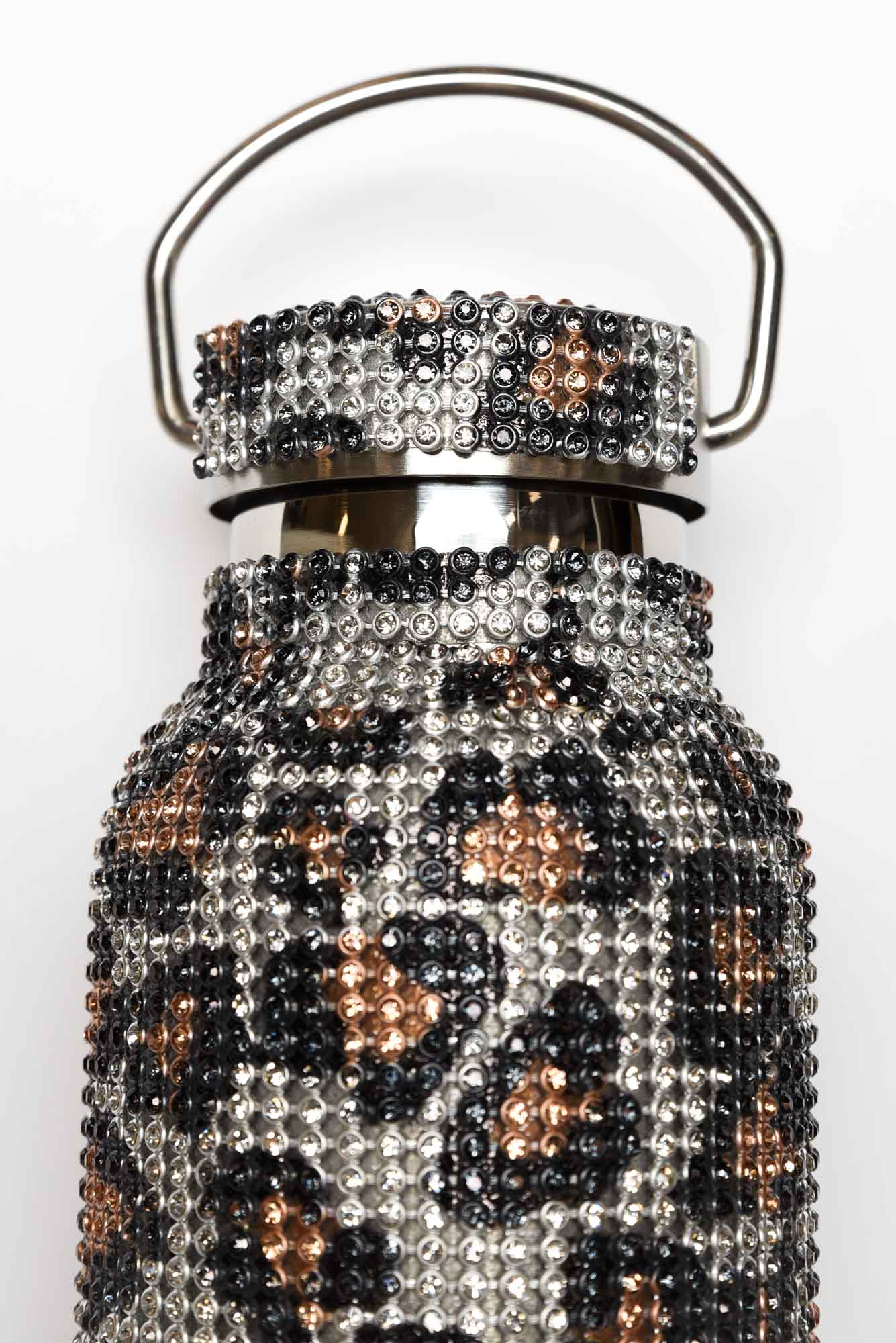 Leopard Large Diamante Water Bottle - Image 2