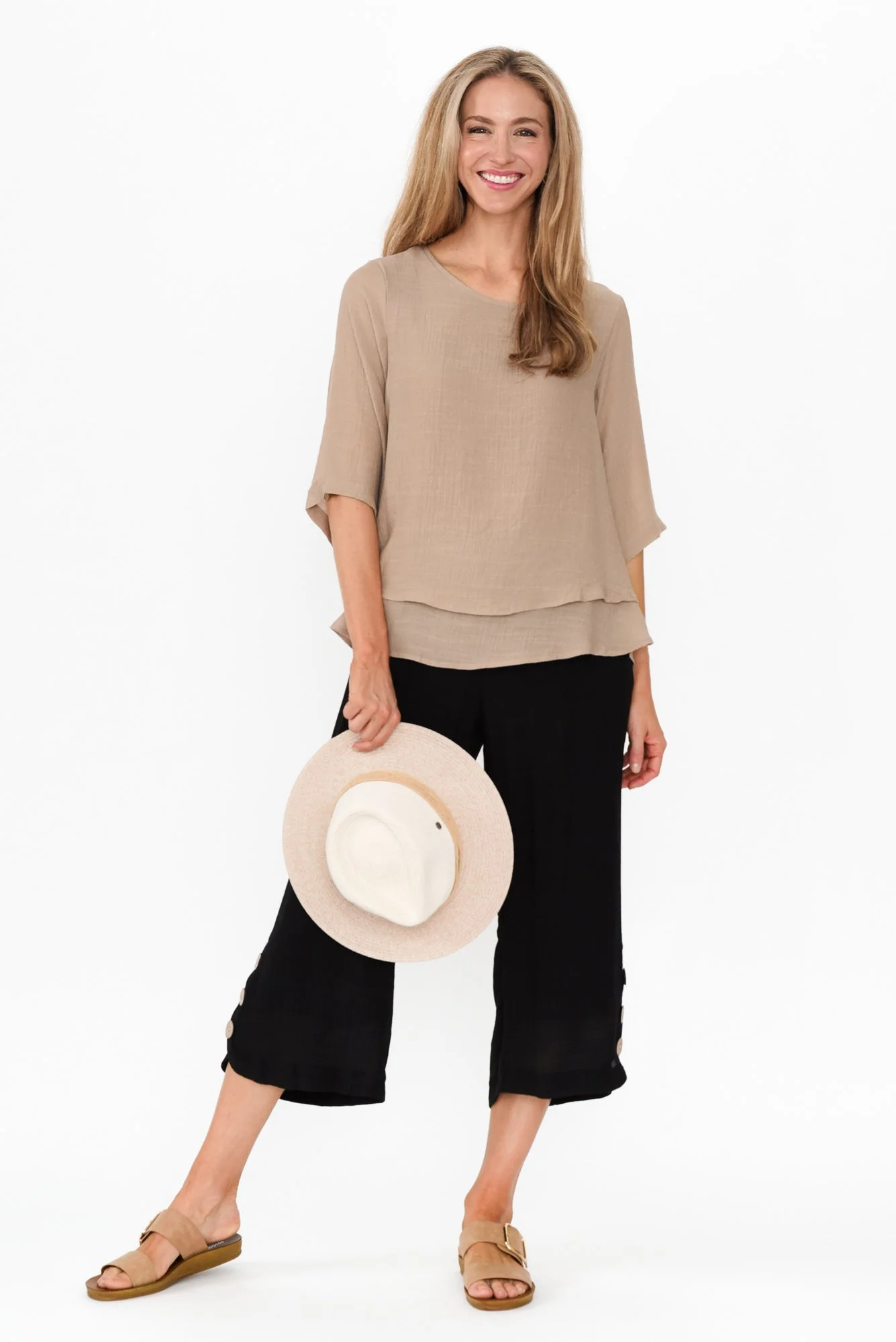 Lettie Black Button Pants - Image 3