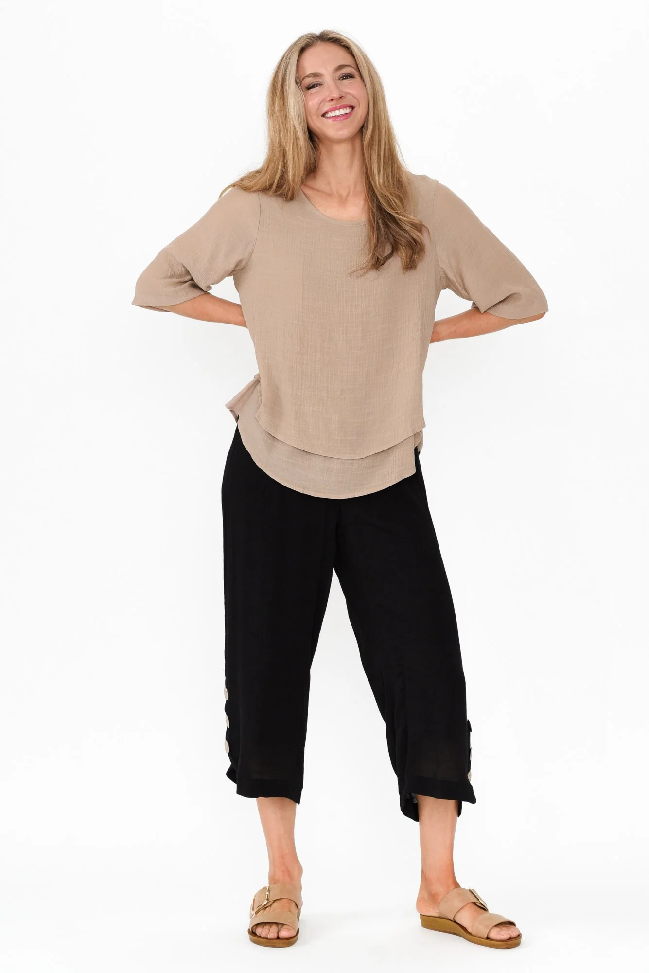 Lettie Black Button Pants - Image 7