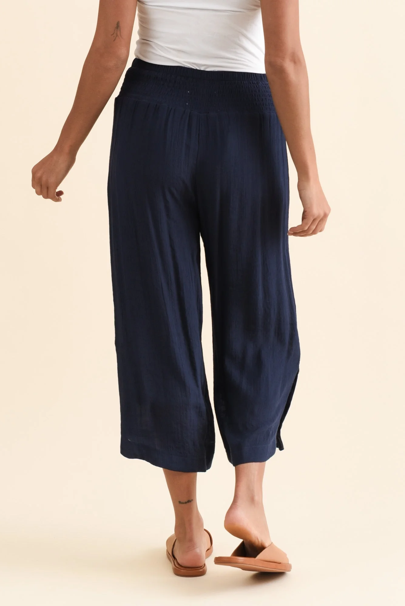 Lettie Navy Button Pants - Image 5