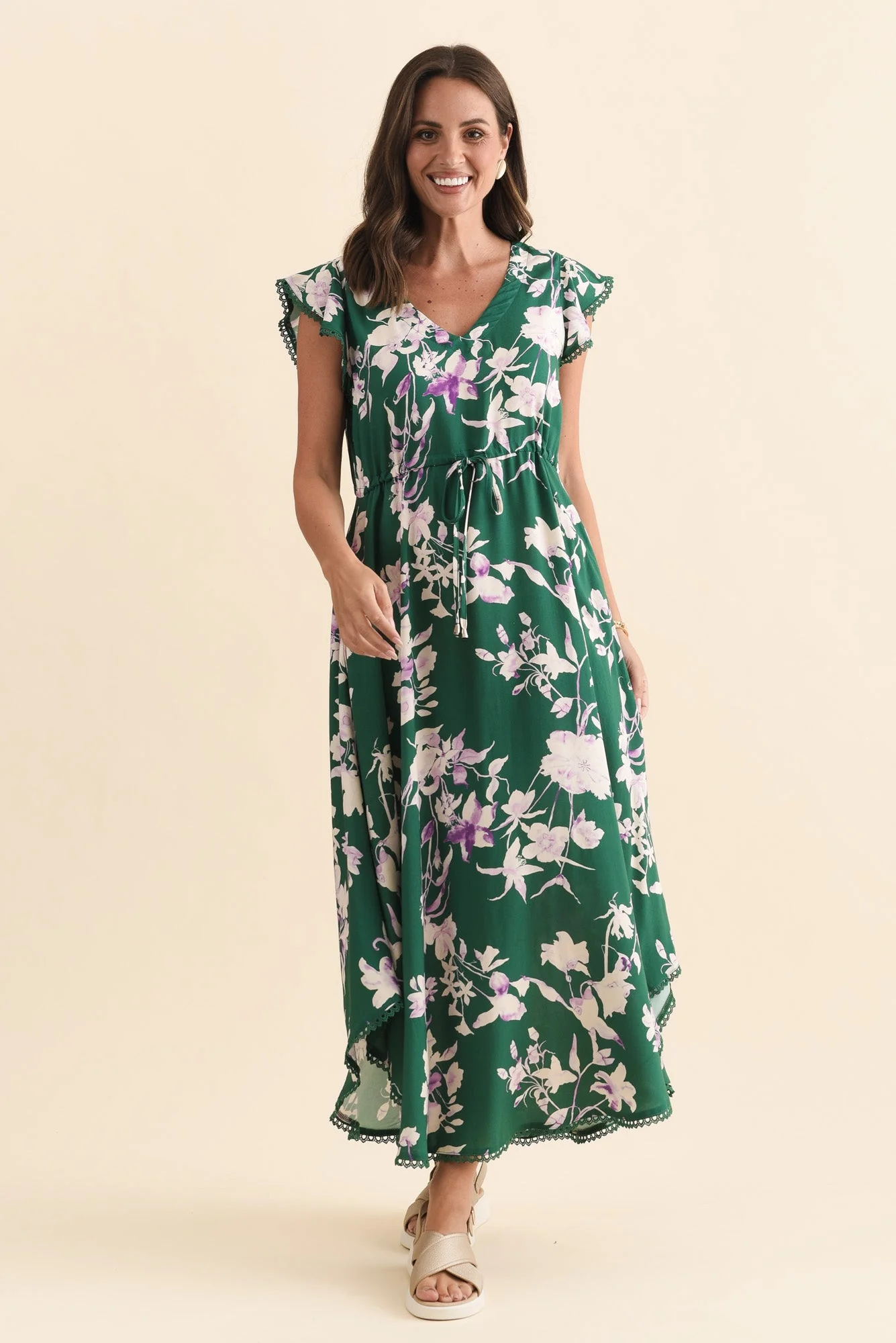 Libby Green Flower Midi Dress - Image 2