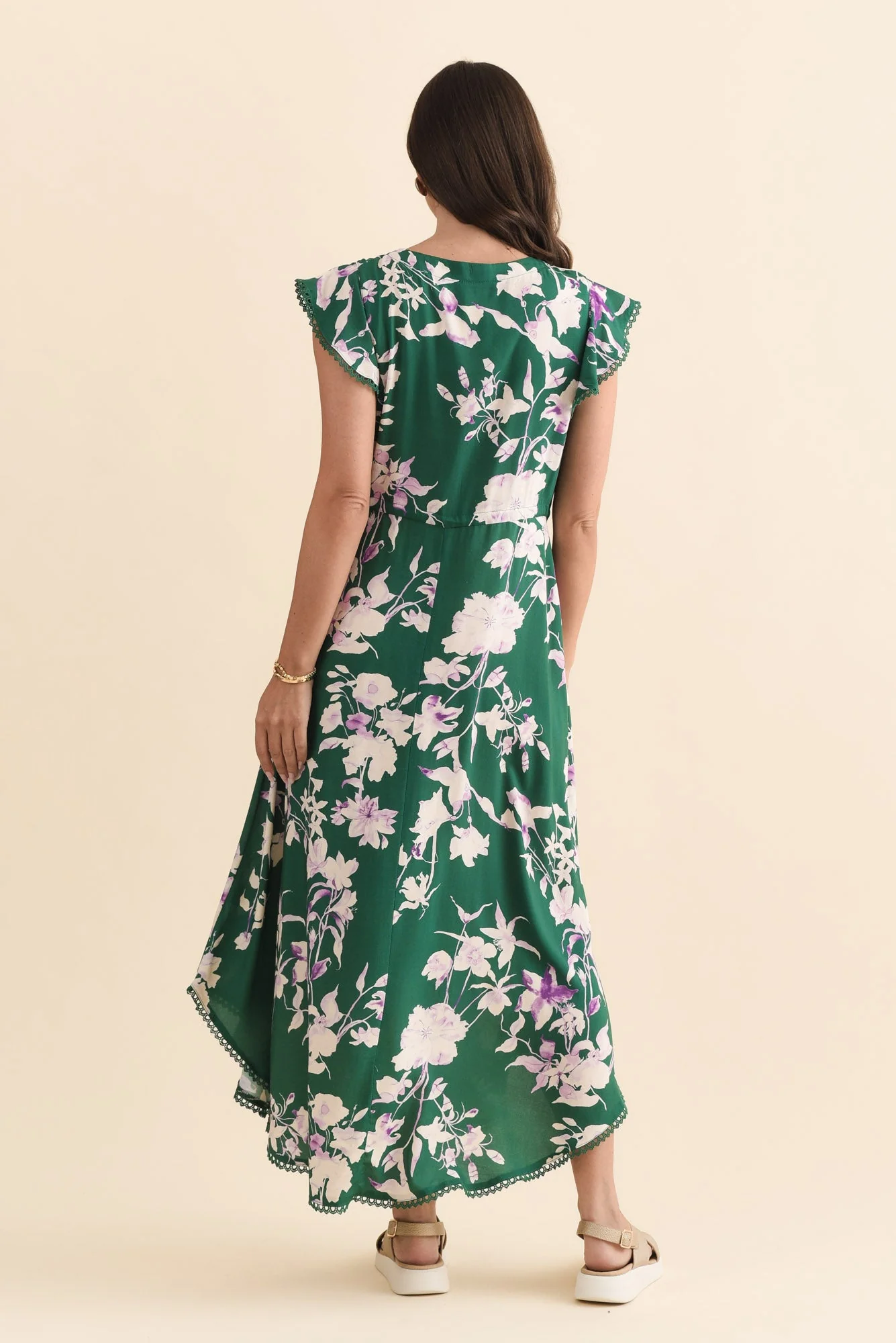 Libby Green Flower Midi Dress - Image 5