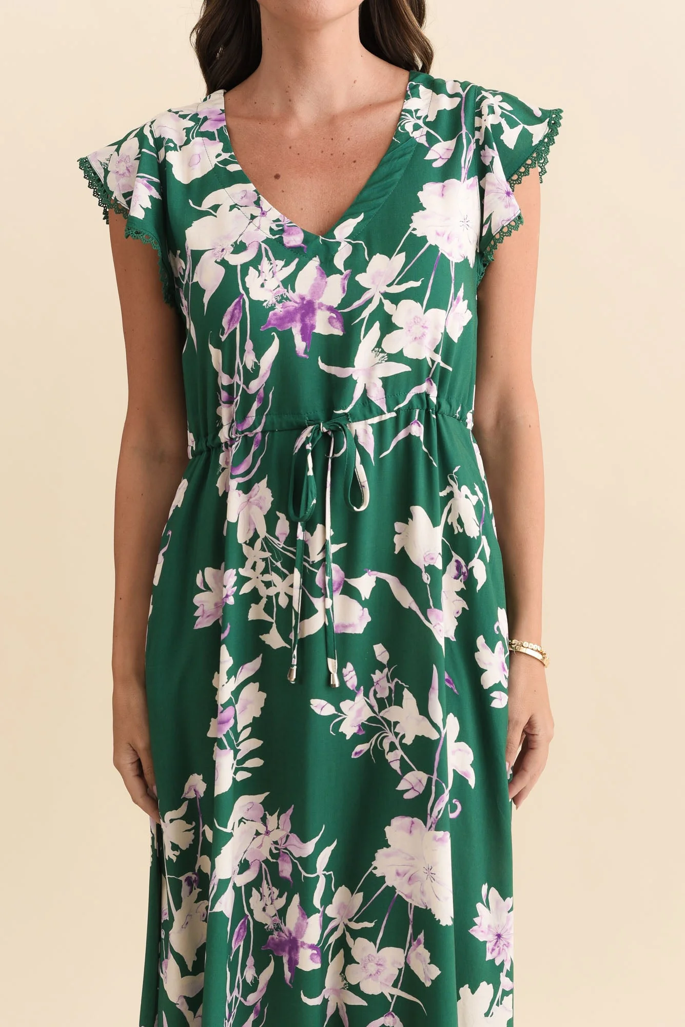Libby Green Flower Midi Dress - Image 6