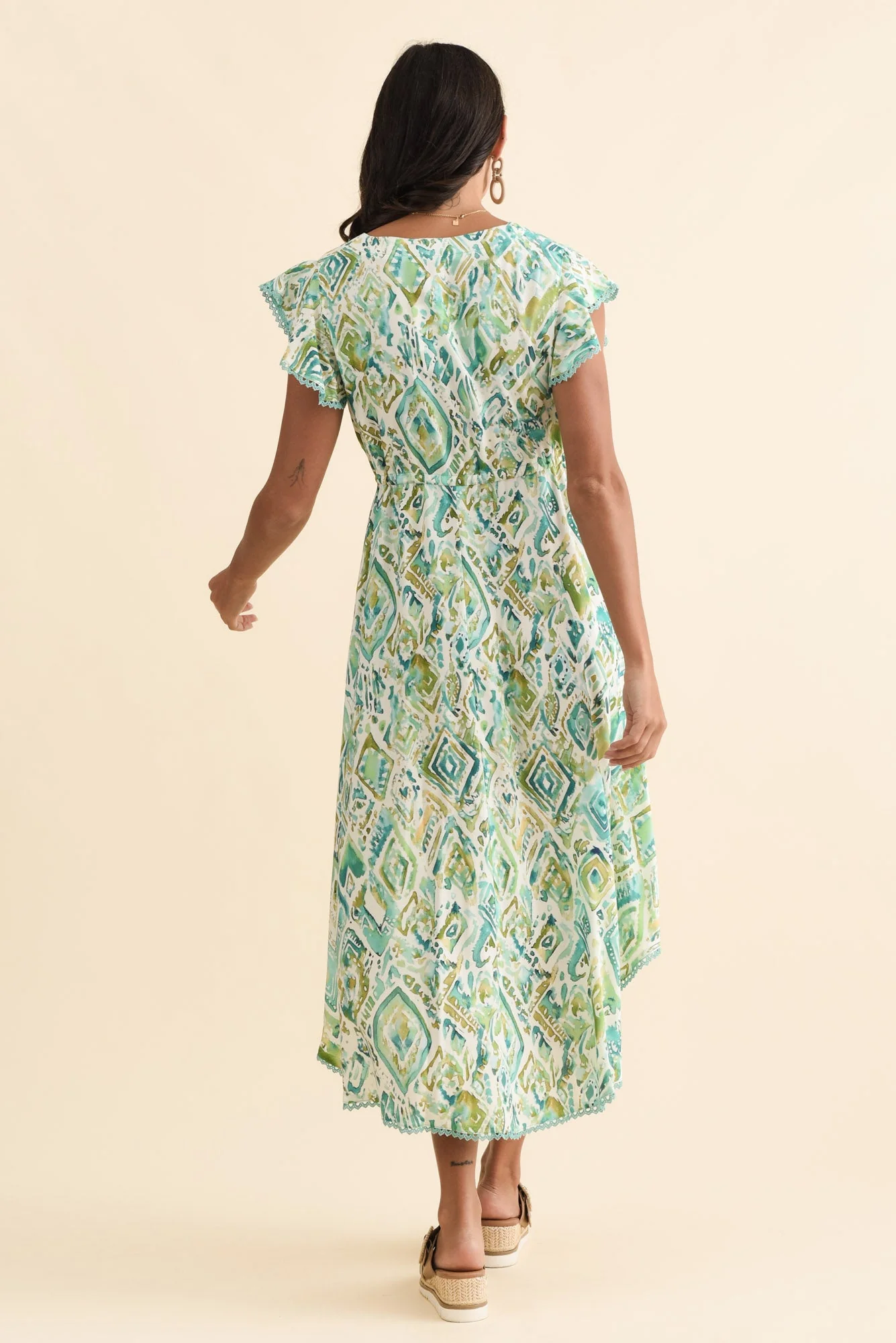 Libby Green Mosaic Midi Dress - Image 4