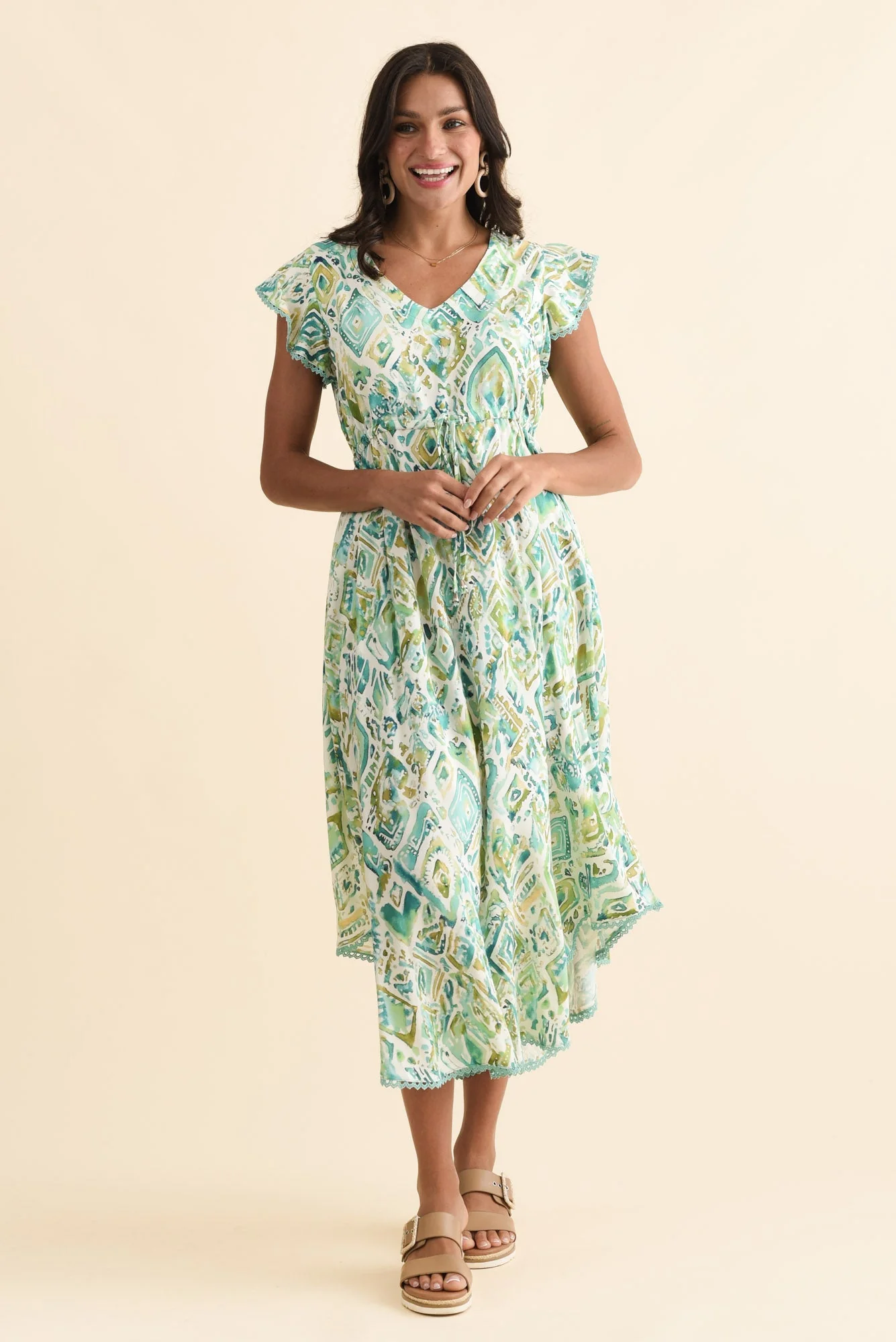 Libby Green Mosaic Midi Dress - Image 6