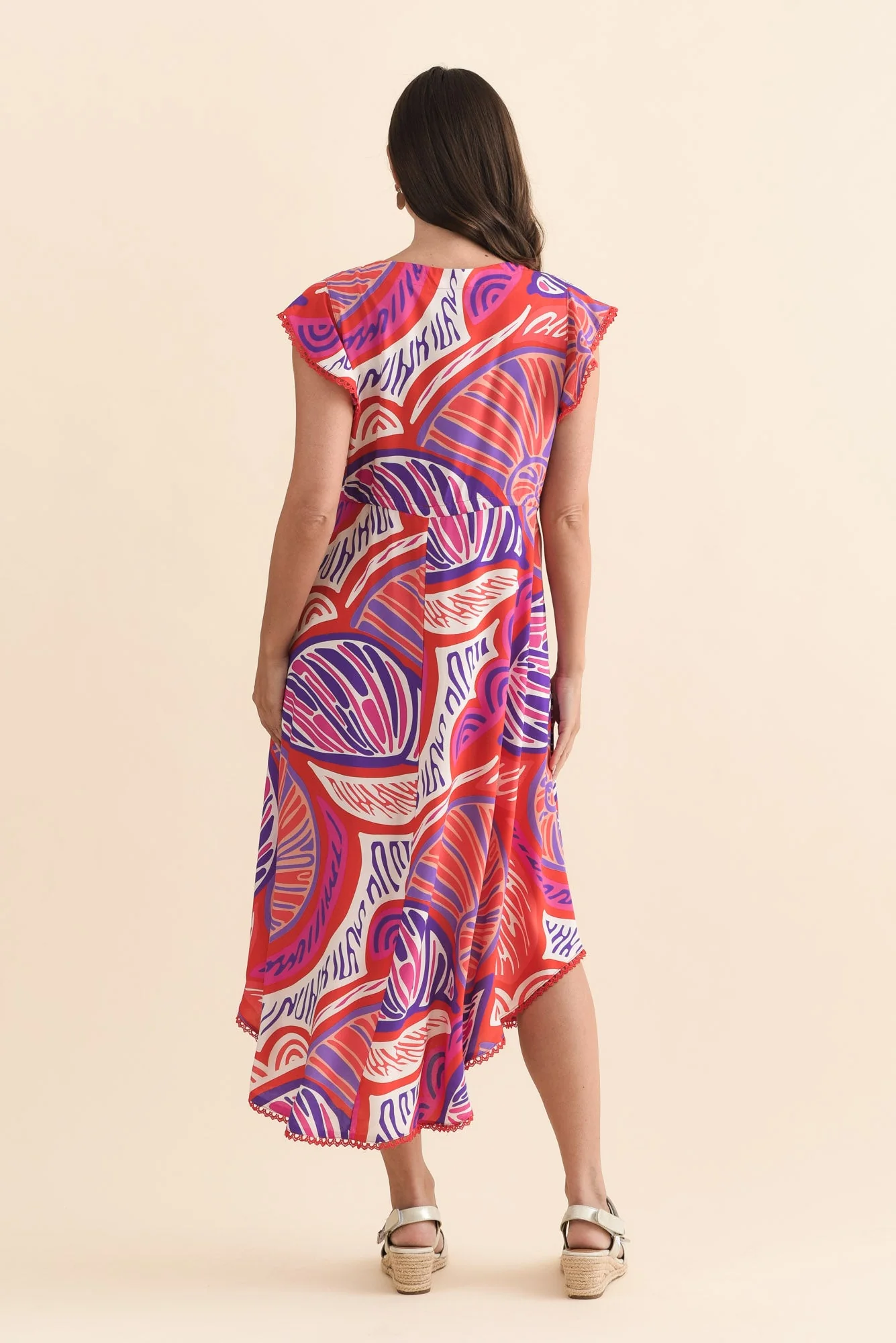 Libby Purple Motif Midi Dress - Image 5
