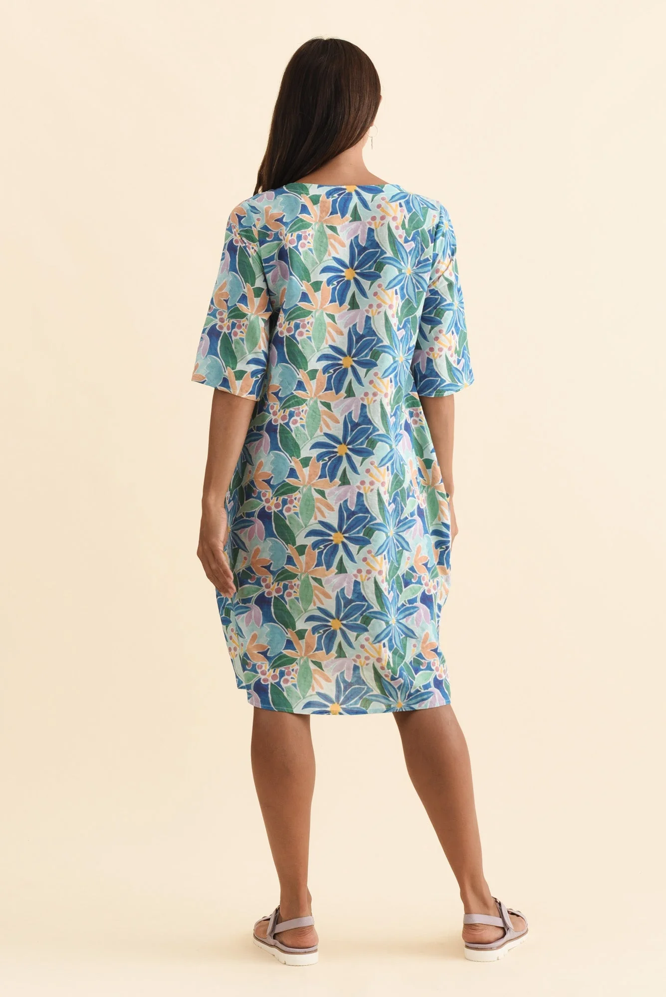Lilibet Blue Garden Cotton Pocket Dress - Image 5