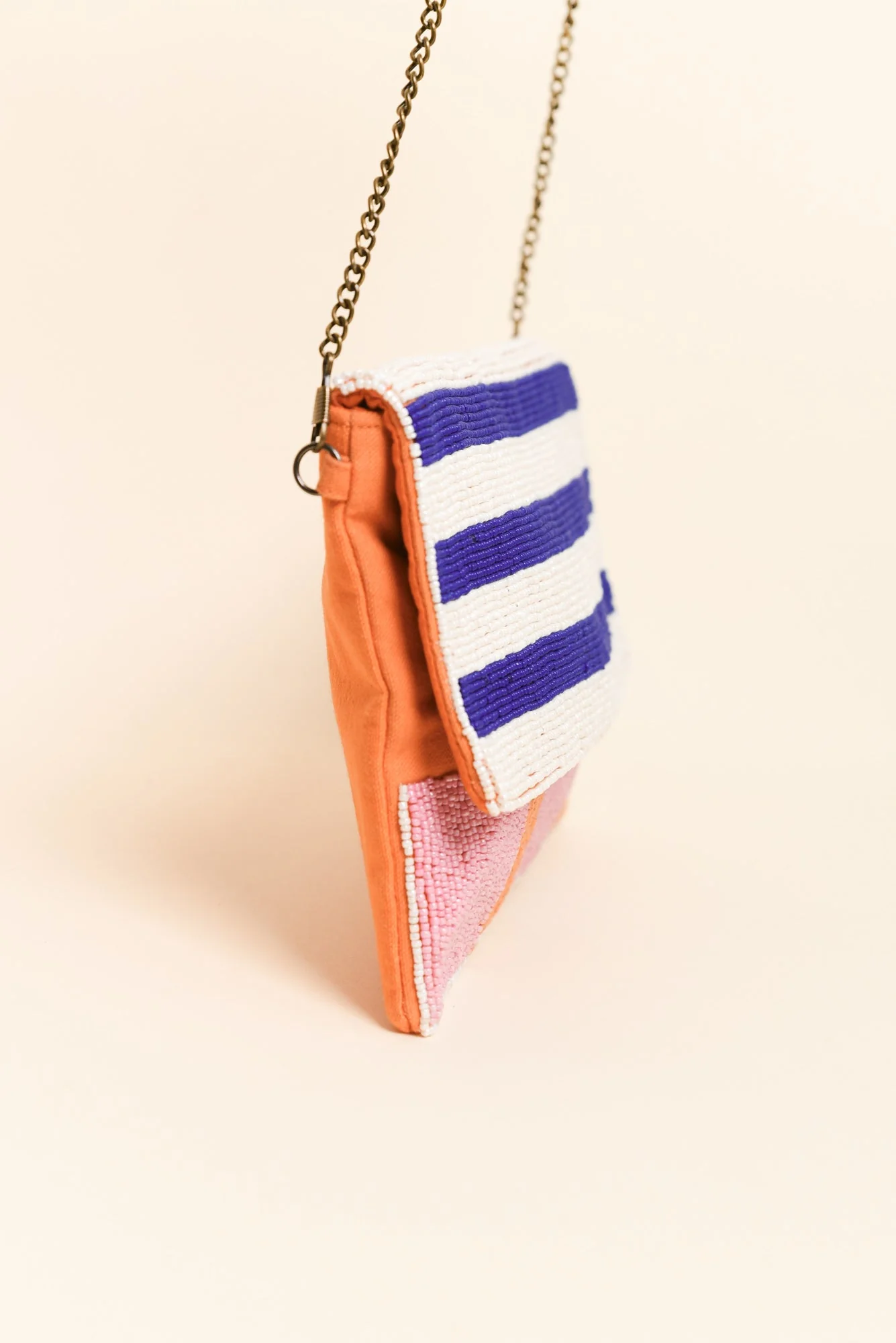 Lilibet Blue Stripe Beaded Clutch - Image 2