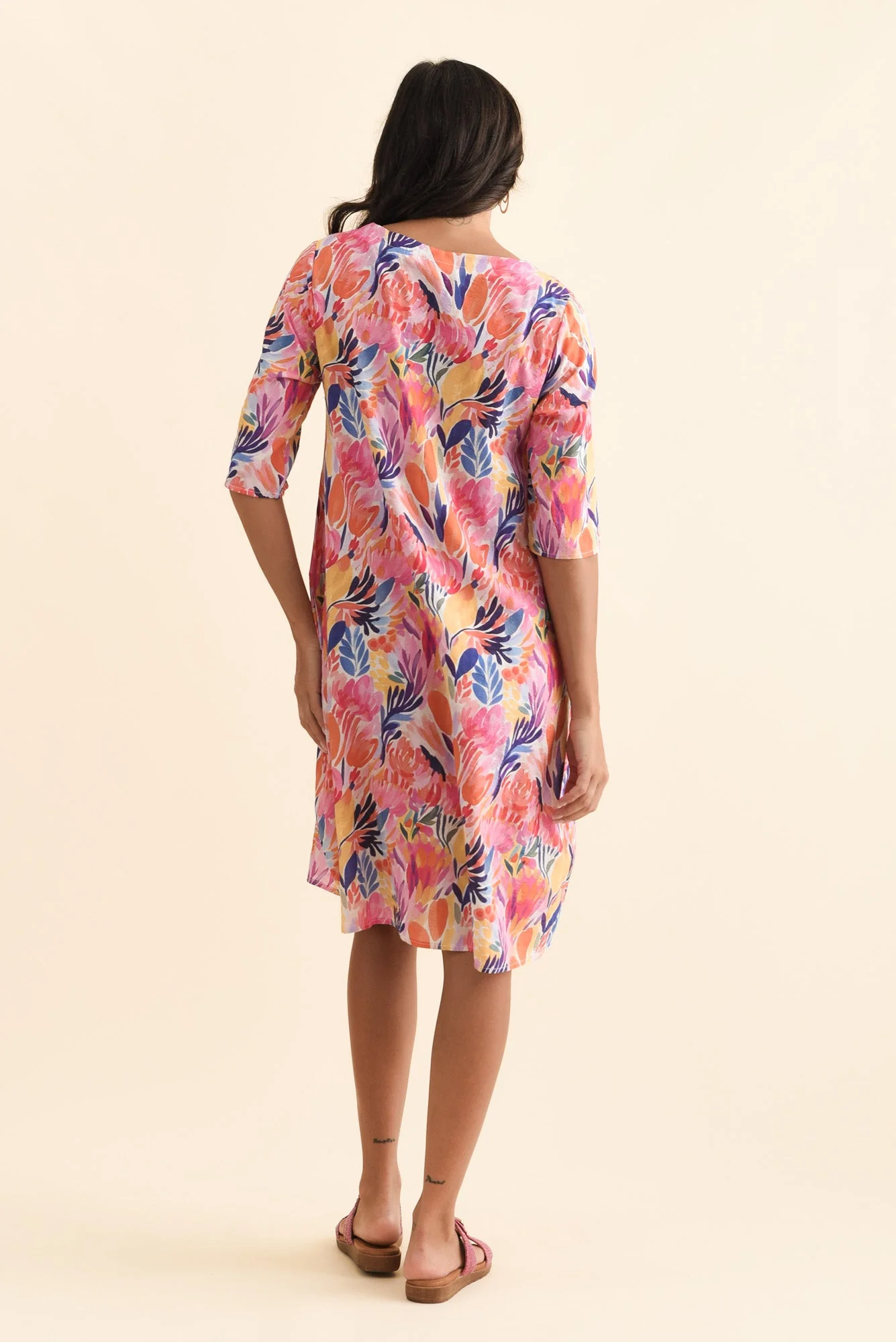 Lilibet Orange Flower Cotton Pocket Dress - Image 5