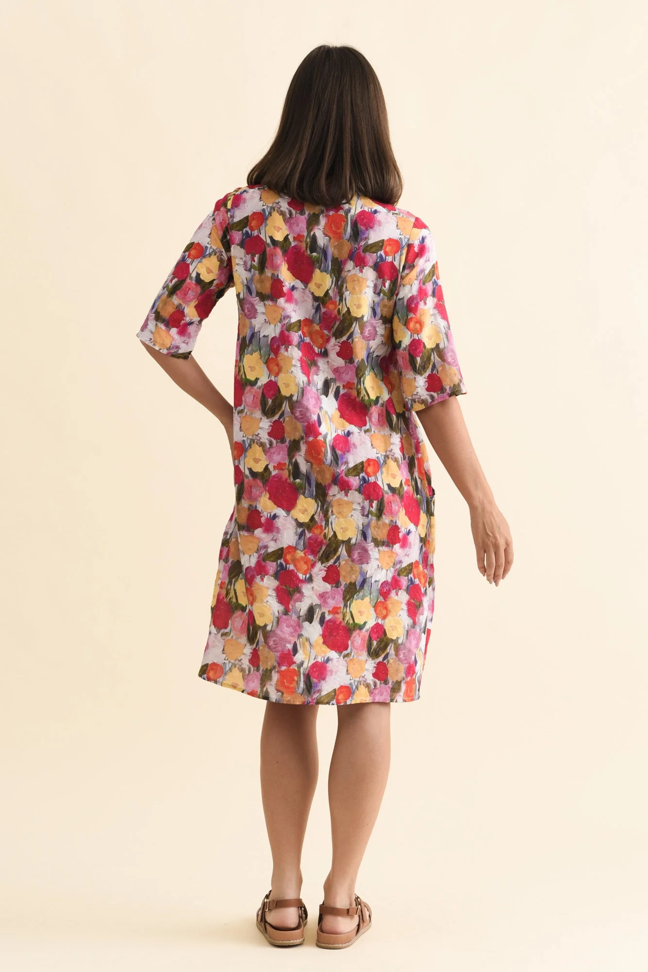 Lilibet Pink Floral Cotton Pocket Dress - Image 4