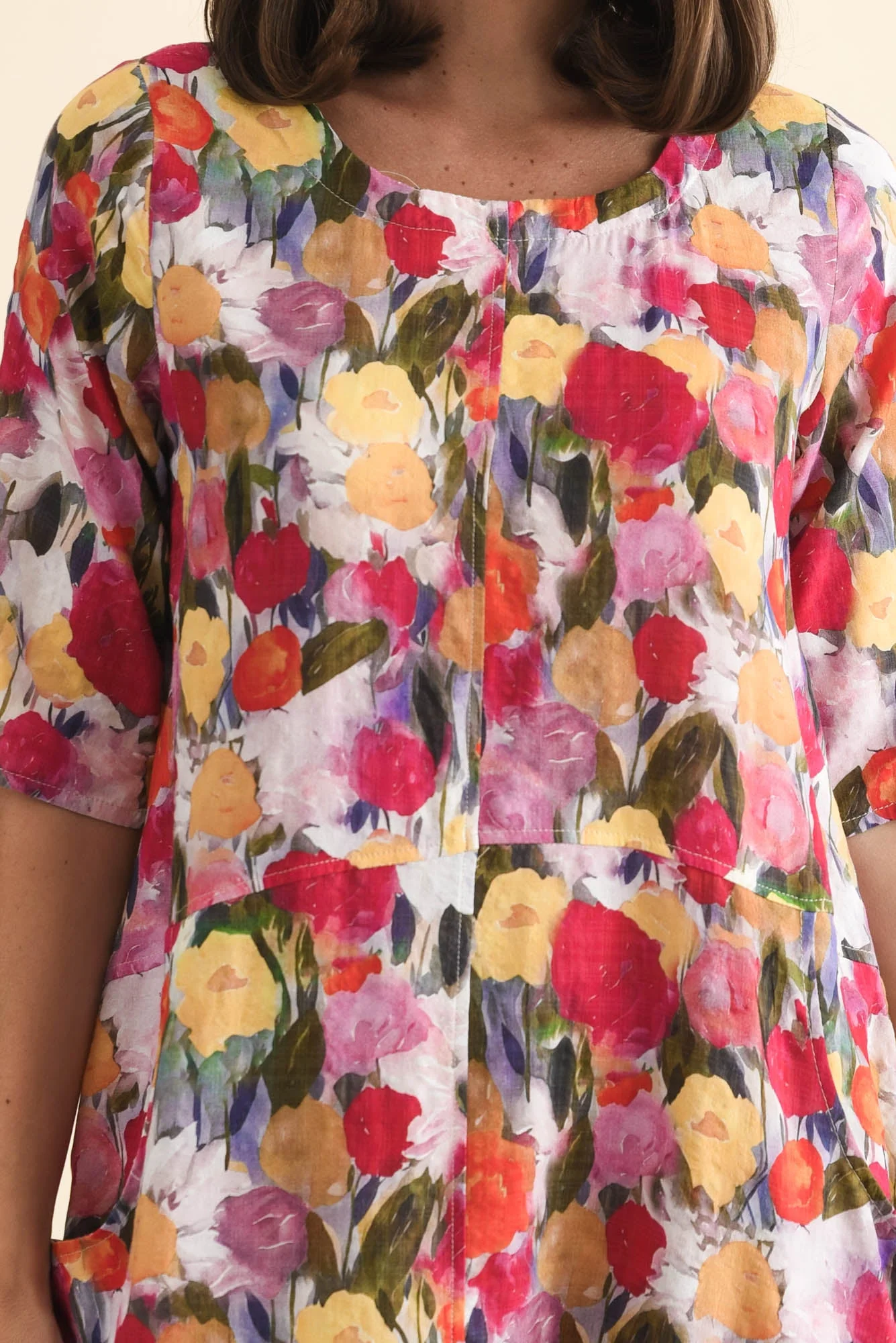 Lilibet Pink Floral Cotton Pocket Dress - Image 5