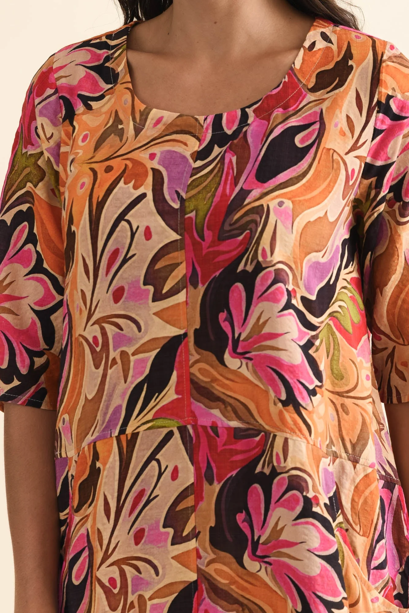 Lilibet Pink Garden Cotton Pocket Dress - Image 5