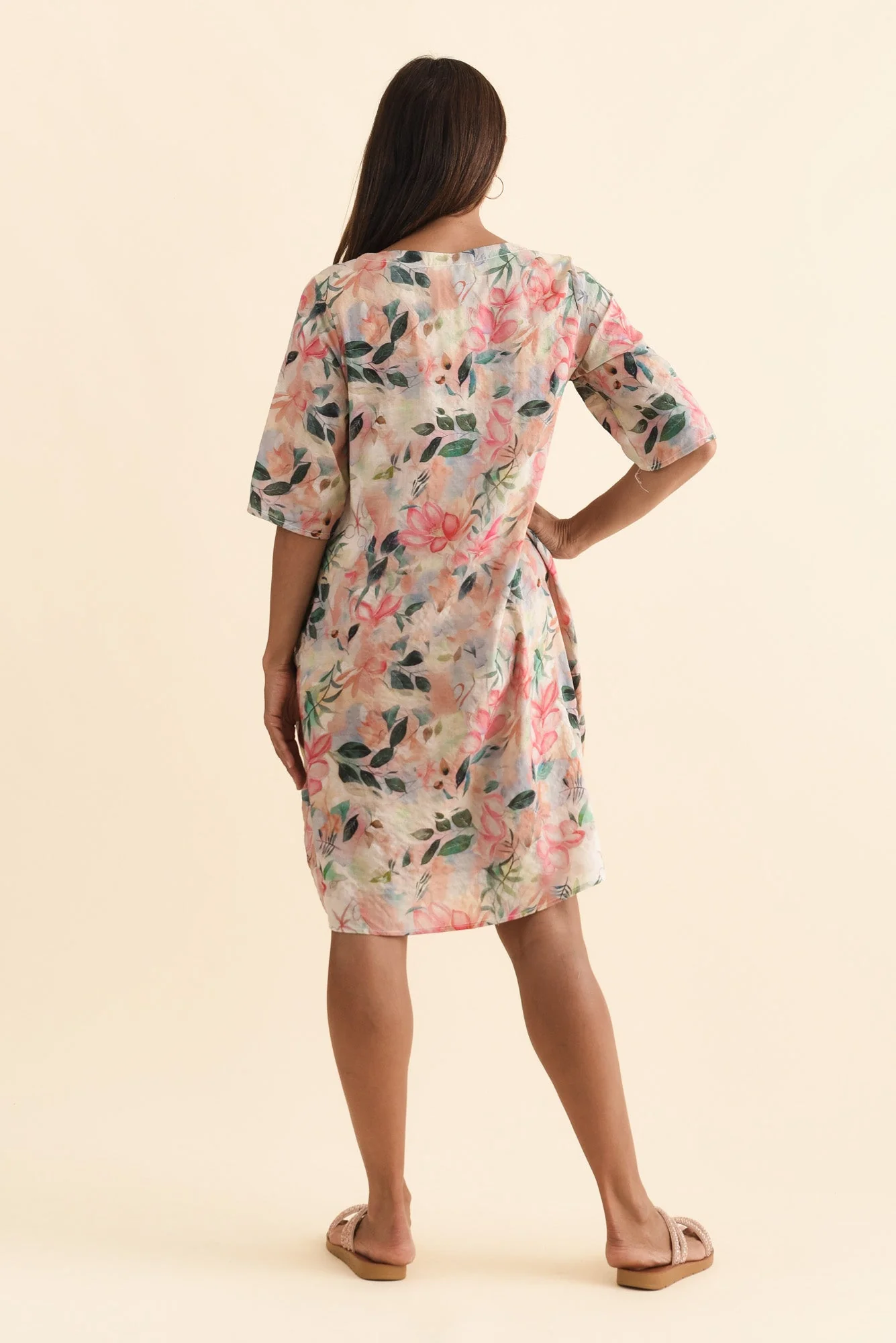 Lilibet Pink Wildflower Cotton Pocket Dress - Image 5