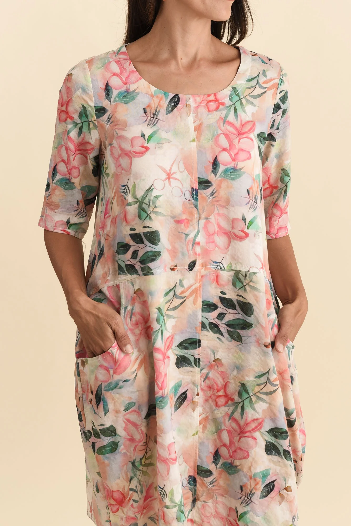 Lilibet Pink Wildflower Cotton Pocket Dress - Image 6