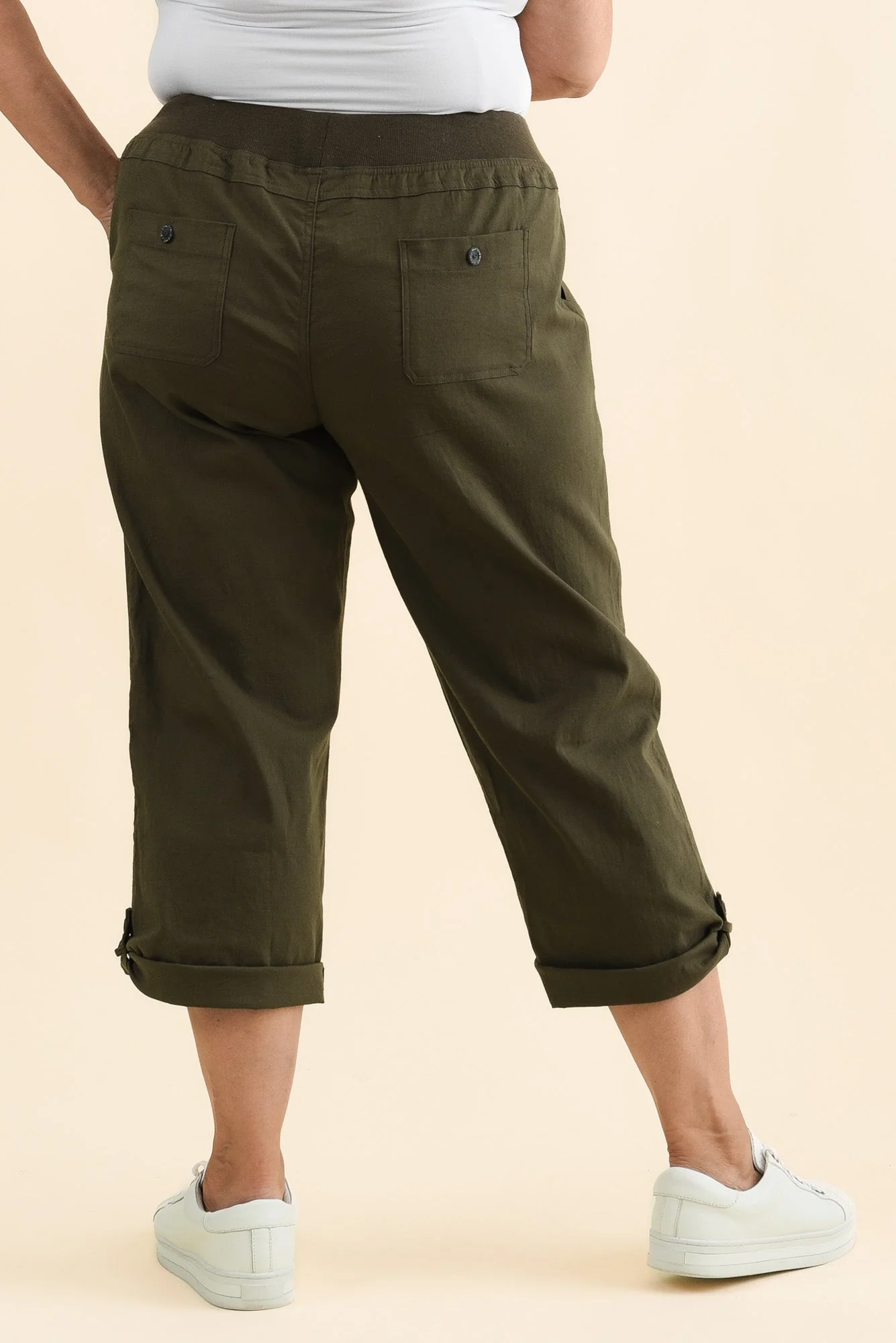 Lindsay Khaki 7/8 Cargo Pants - Image 11