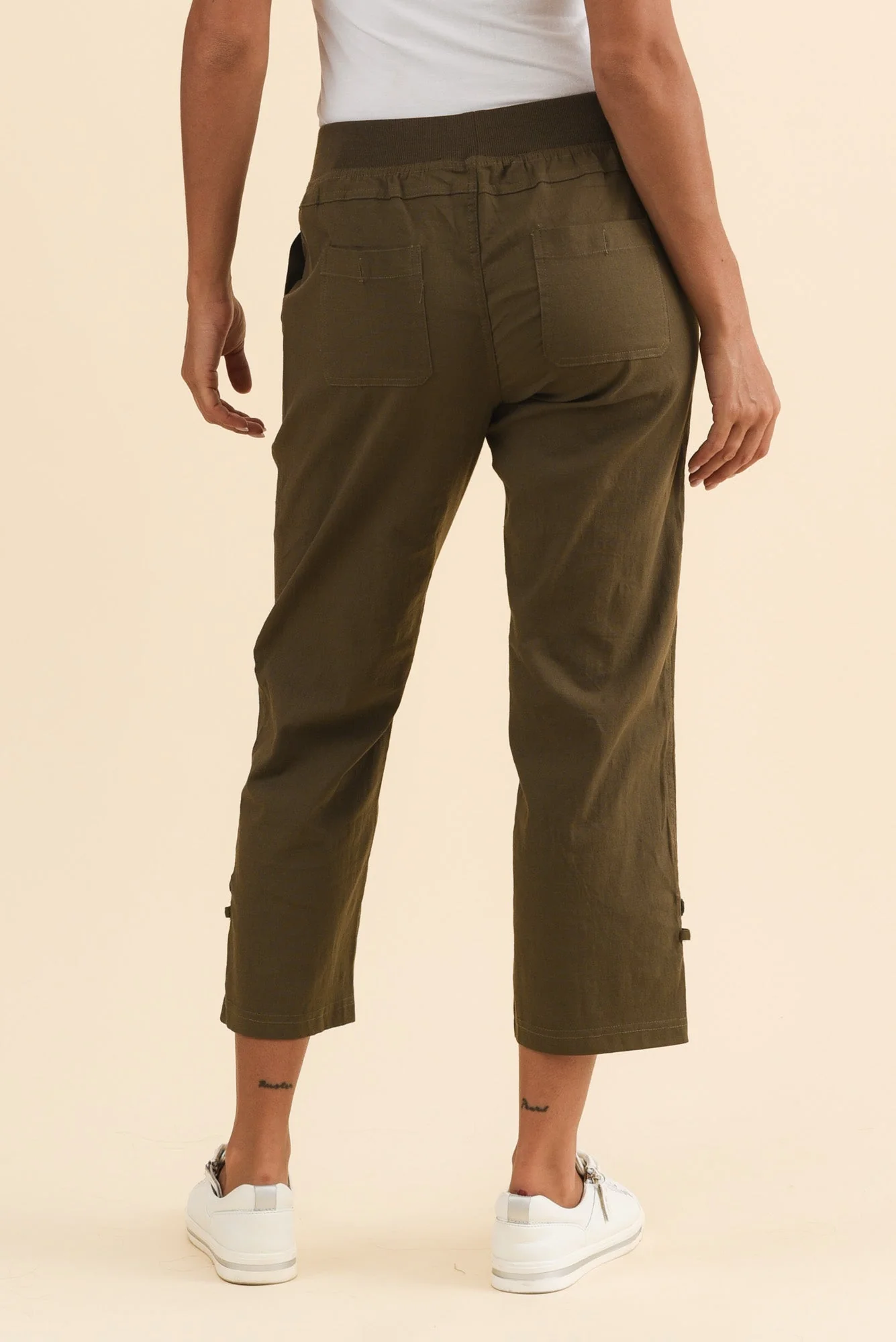 Lindsay Khaki 7/8 Cargo Pants - Image 4