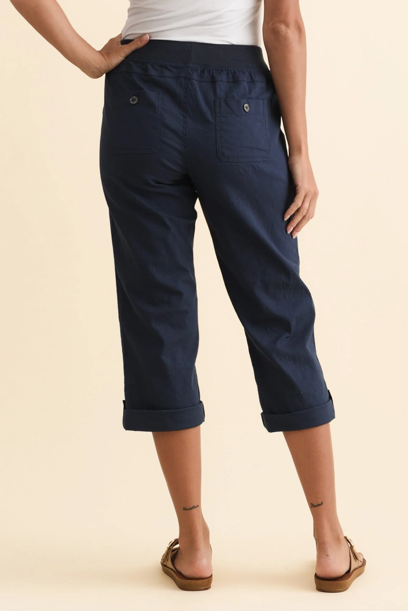 Lindsay Navy 7/8 Cargo Pants - Image 4