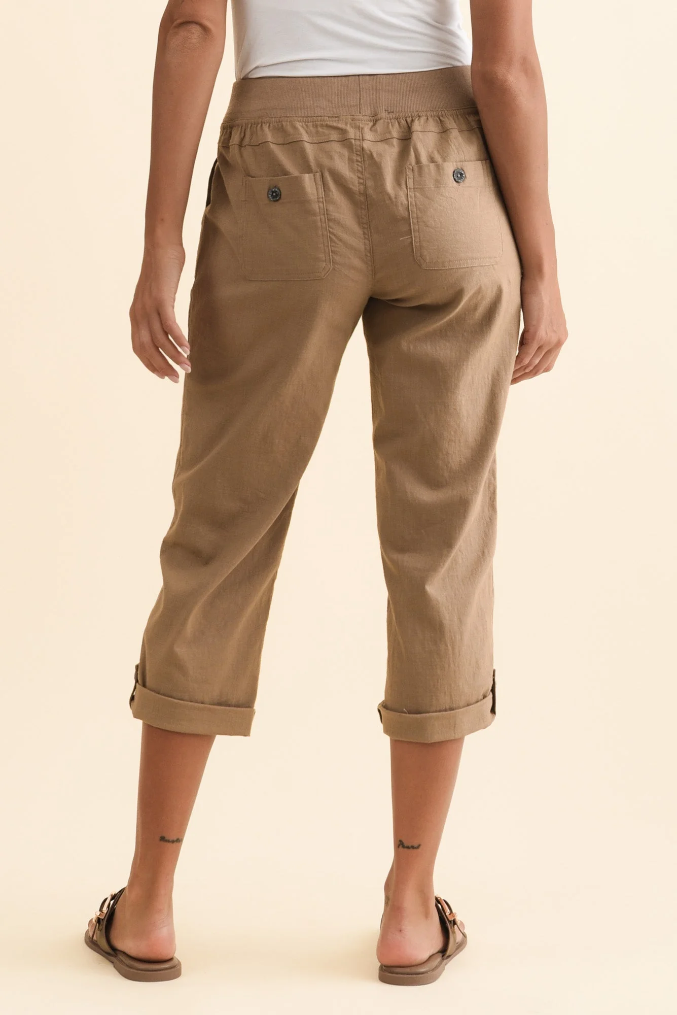 Lindsay Taupe 7/8 Cargo Pants - Image 4