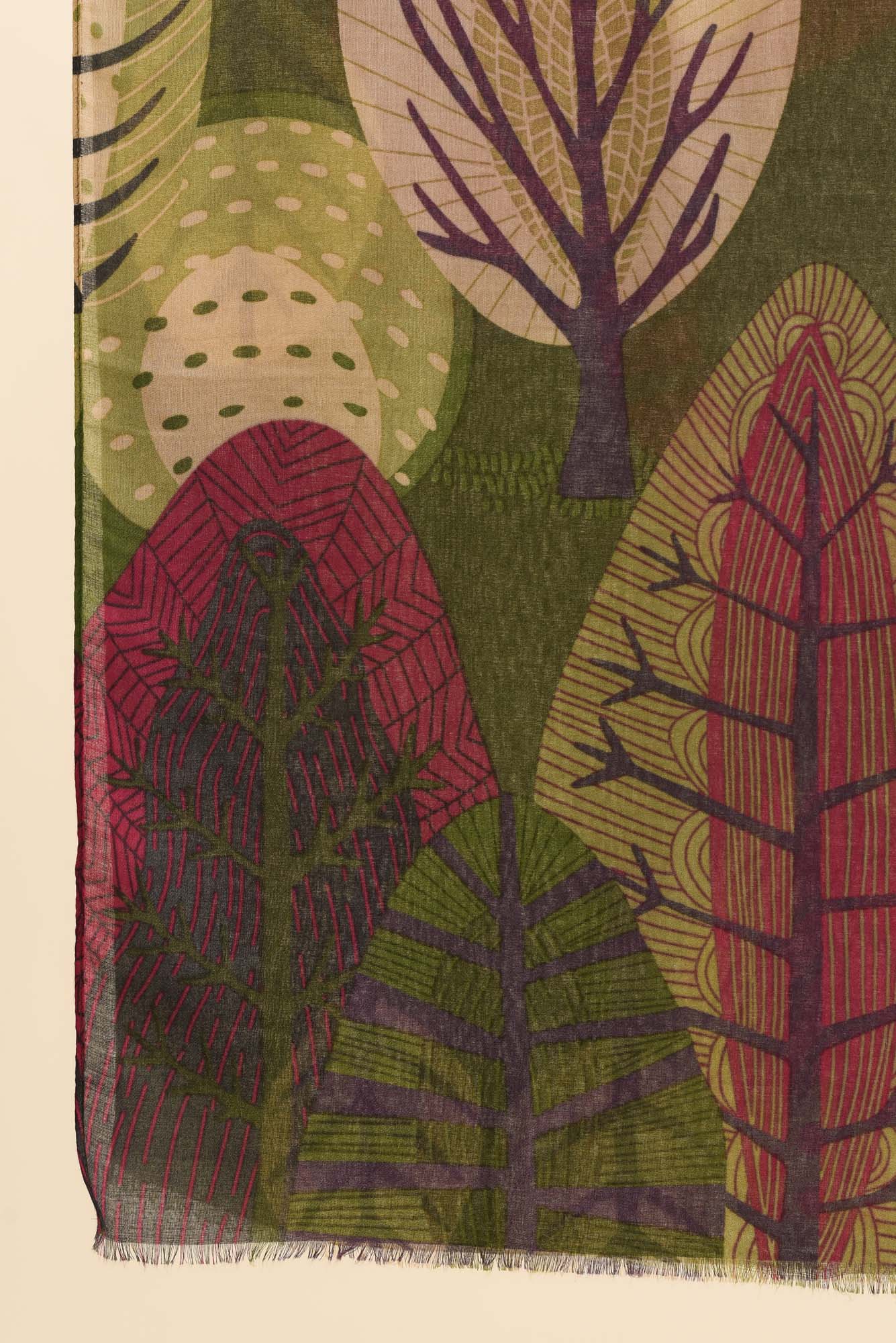Linnea Green Leaf Scarf - Image 3