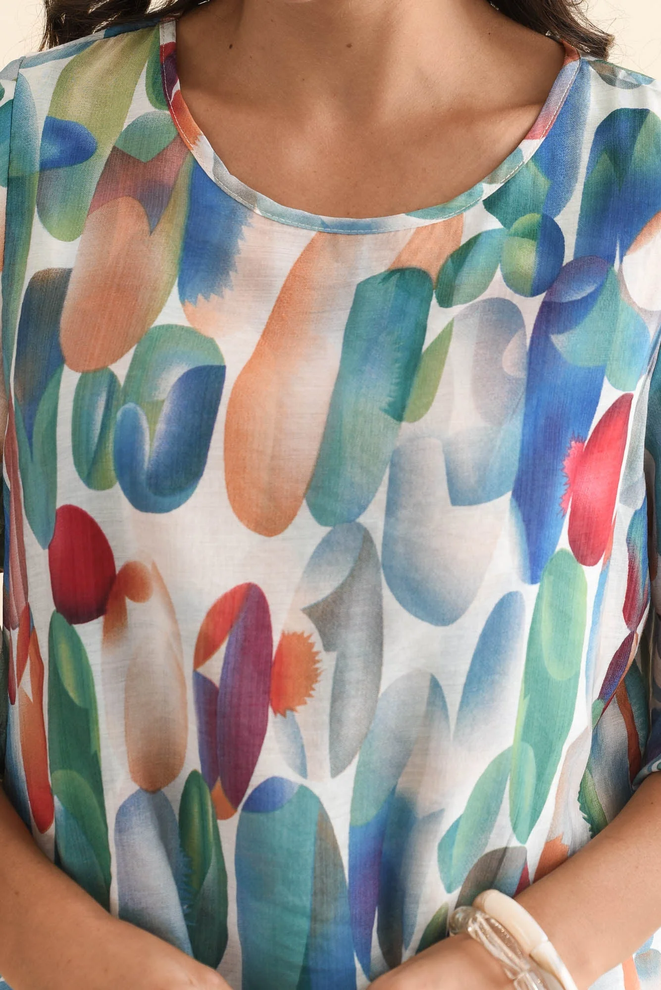 Liora Blue Abstract Layered Top - Image 5
