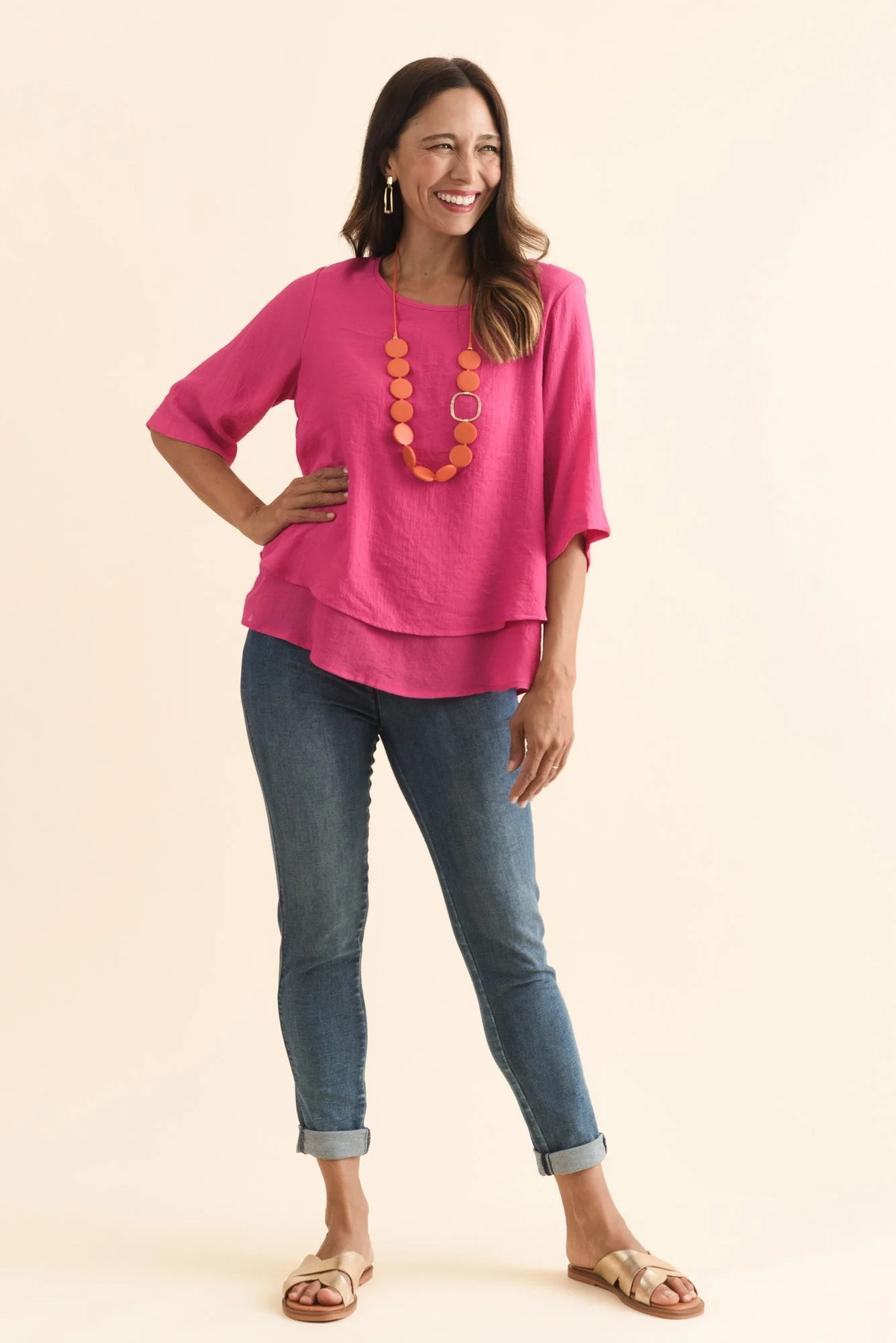 Liora Fuchsia Layered Top - Image 2