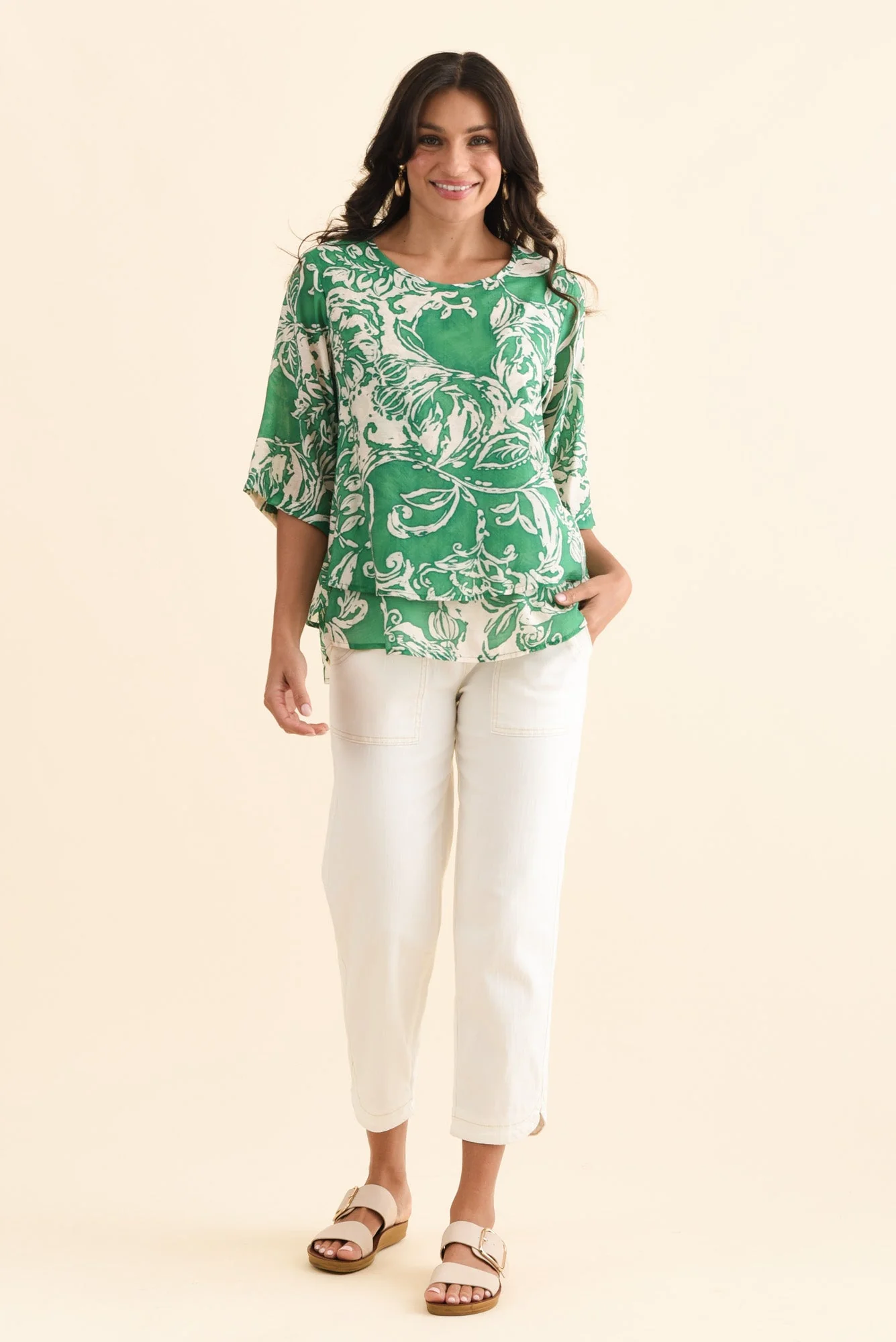 Liora Green Swirl Layered Top - Image 6