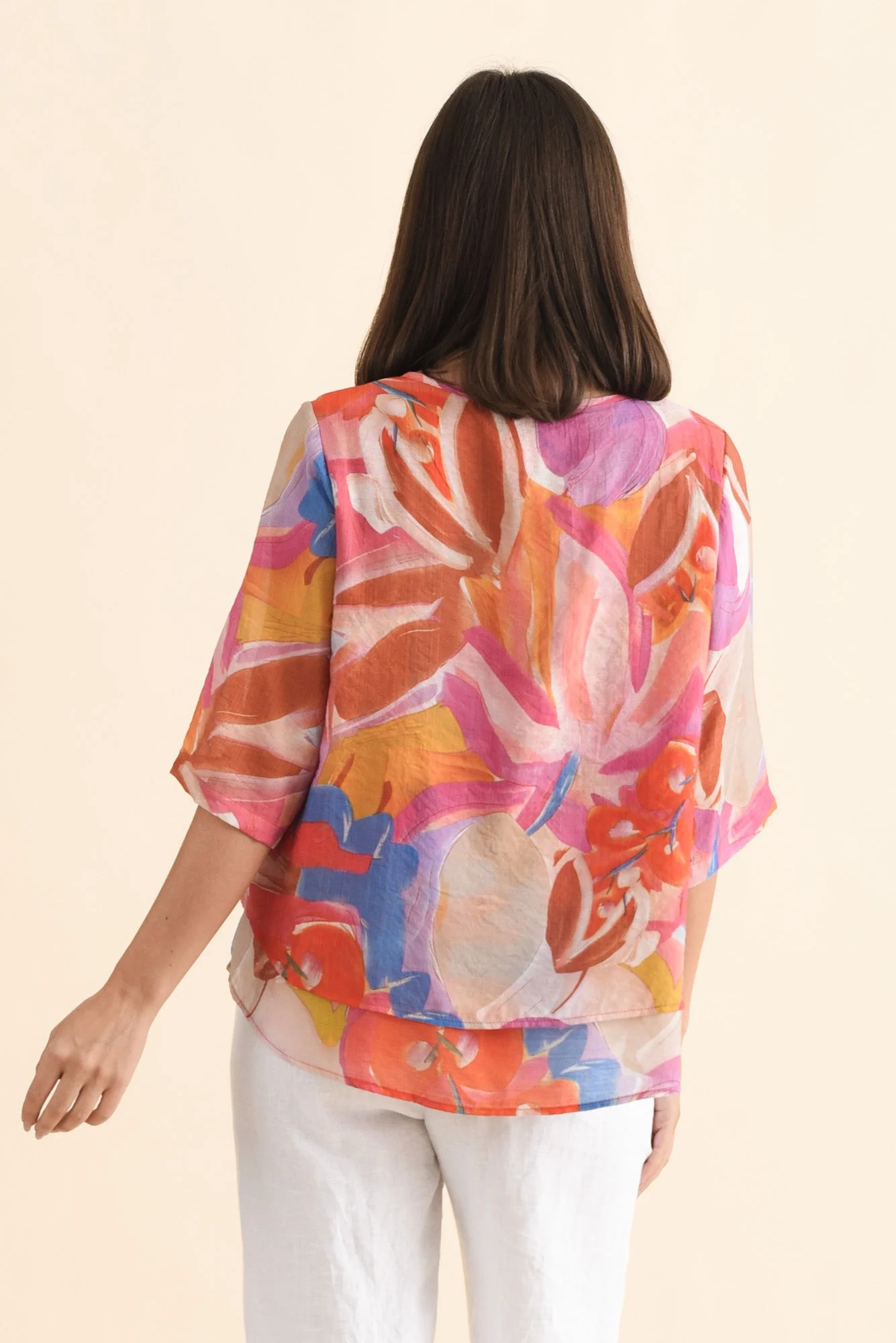 Liora Orange Floral Layered Top - Image 4