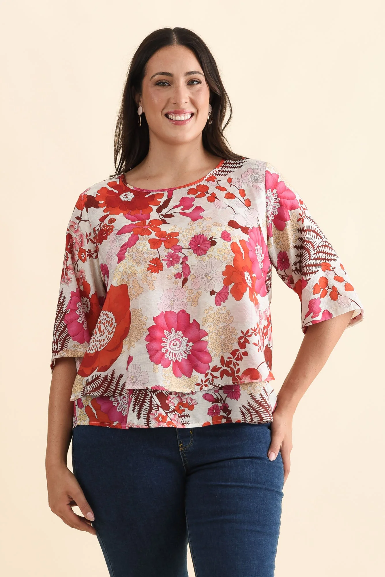 Liora Orange Garden Layered Top - Image 7