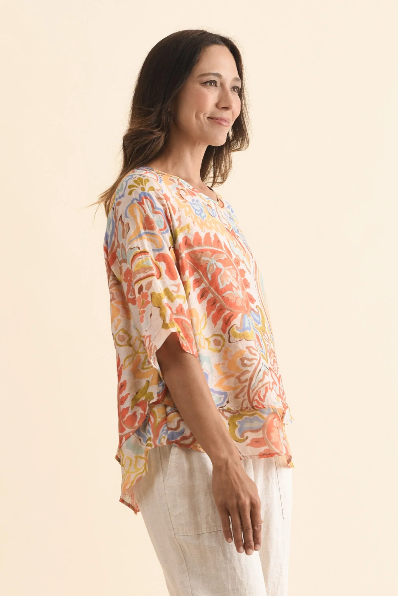 Liora Orange Paisley Layered Top - Image 3