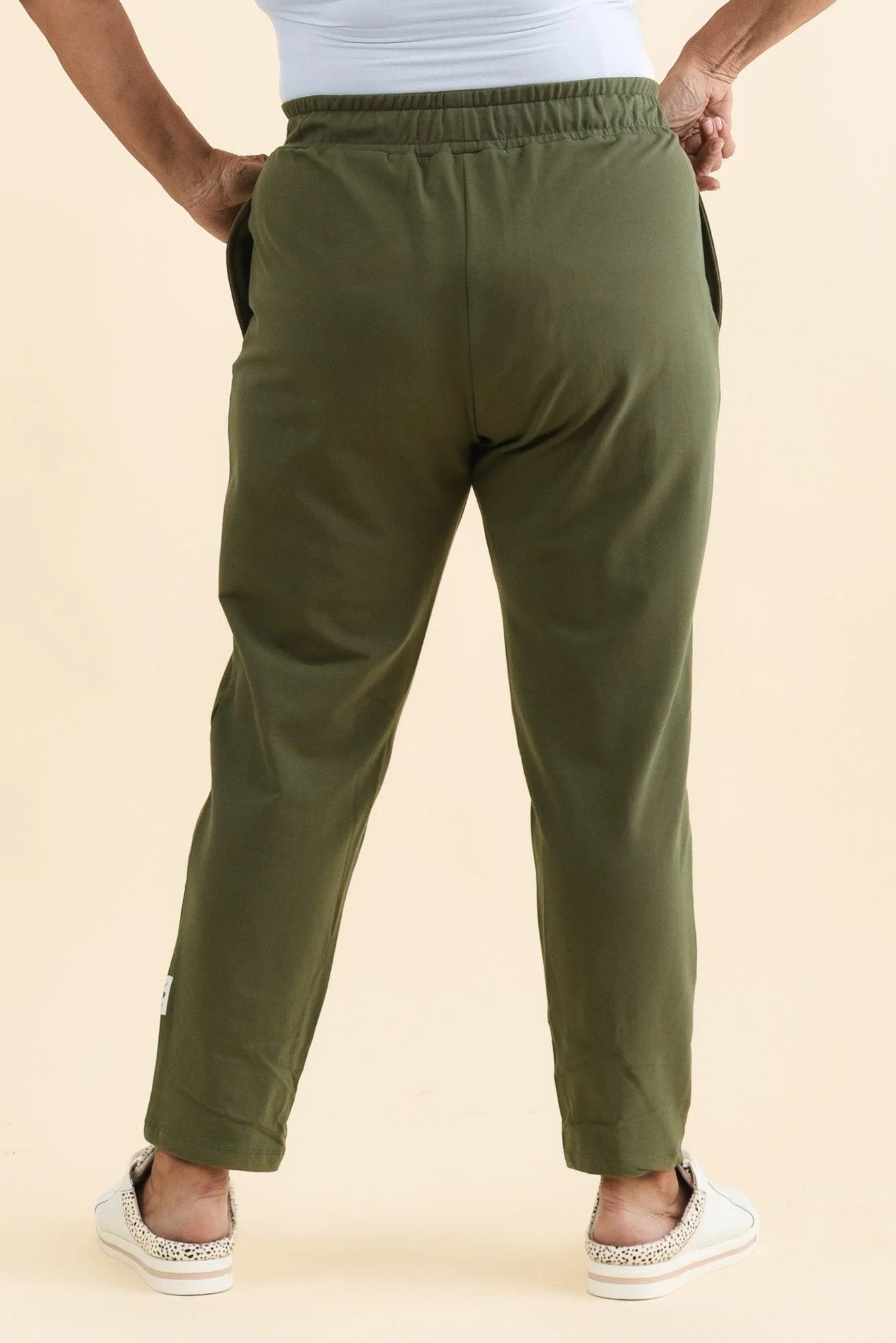 Lobby Khaki Cotton Relaxed Sweatpants - Image 11